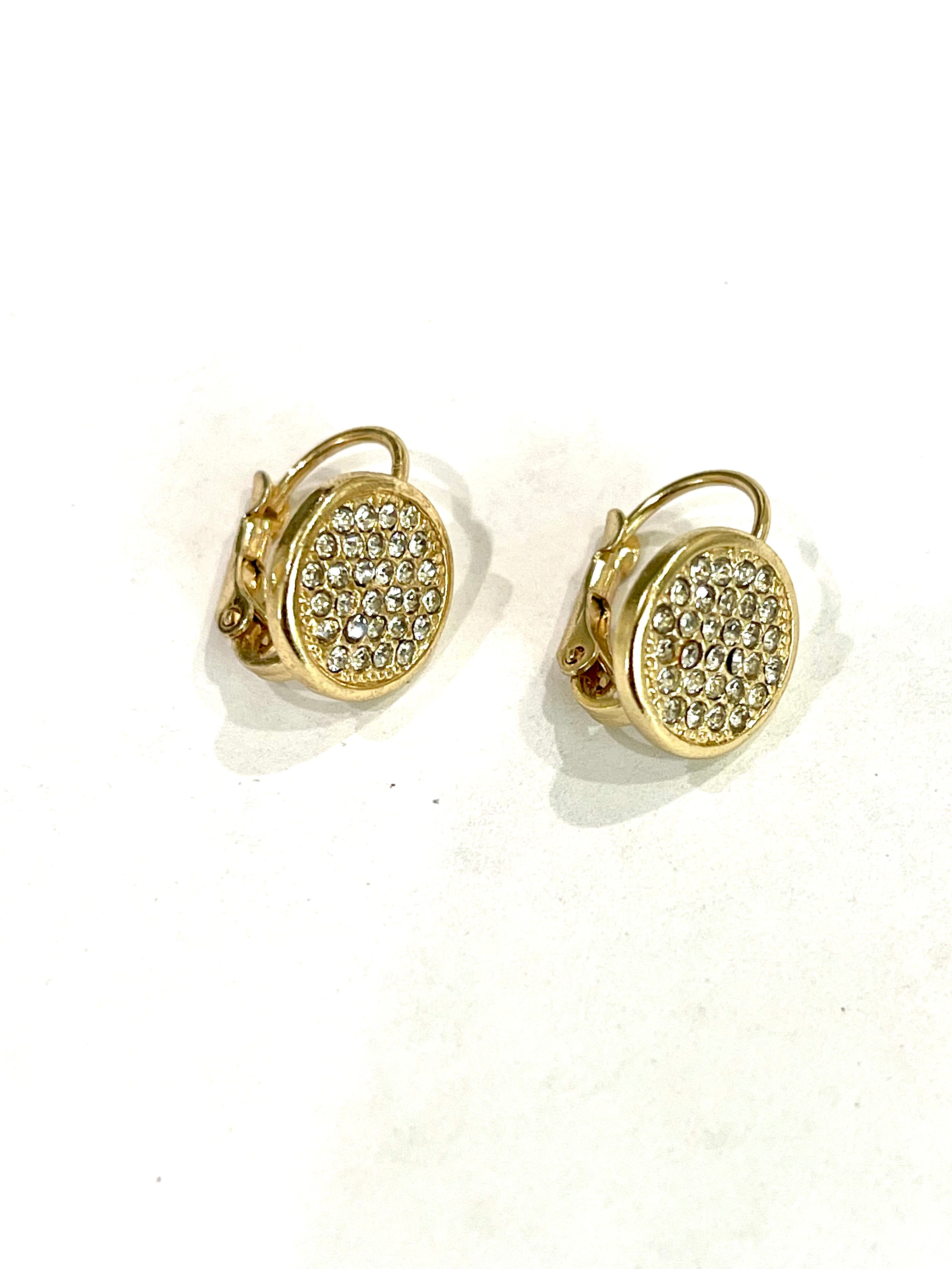 Vintage Gold Plated Round Dangle Earrings