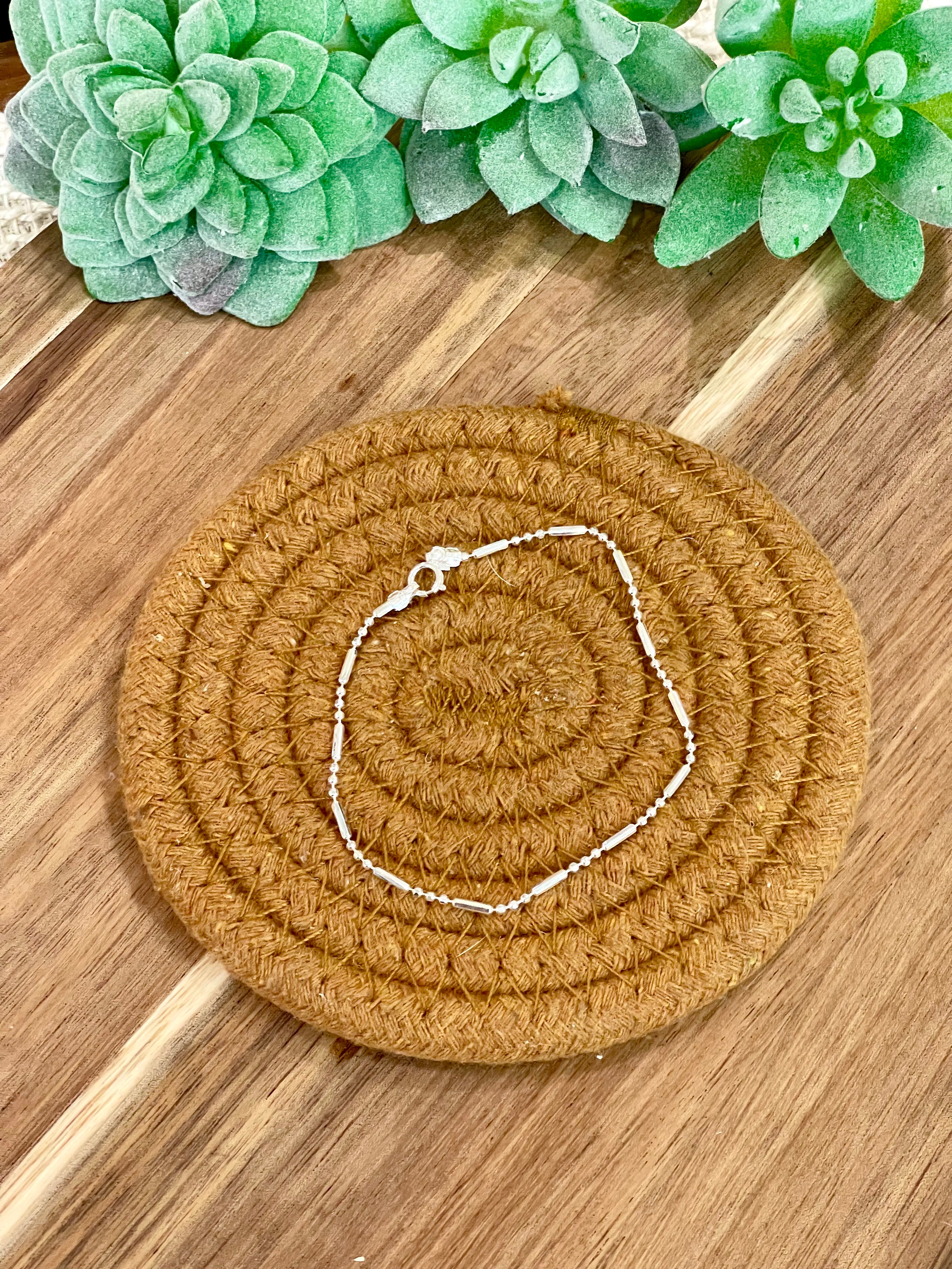 Handmade In Mexico Sterling Silver Chain Bracelet