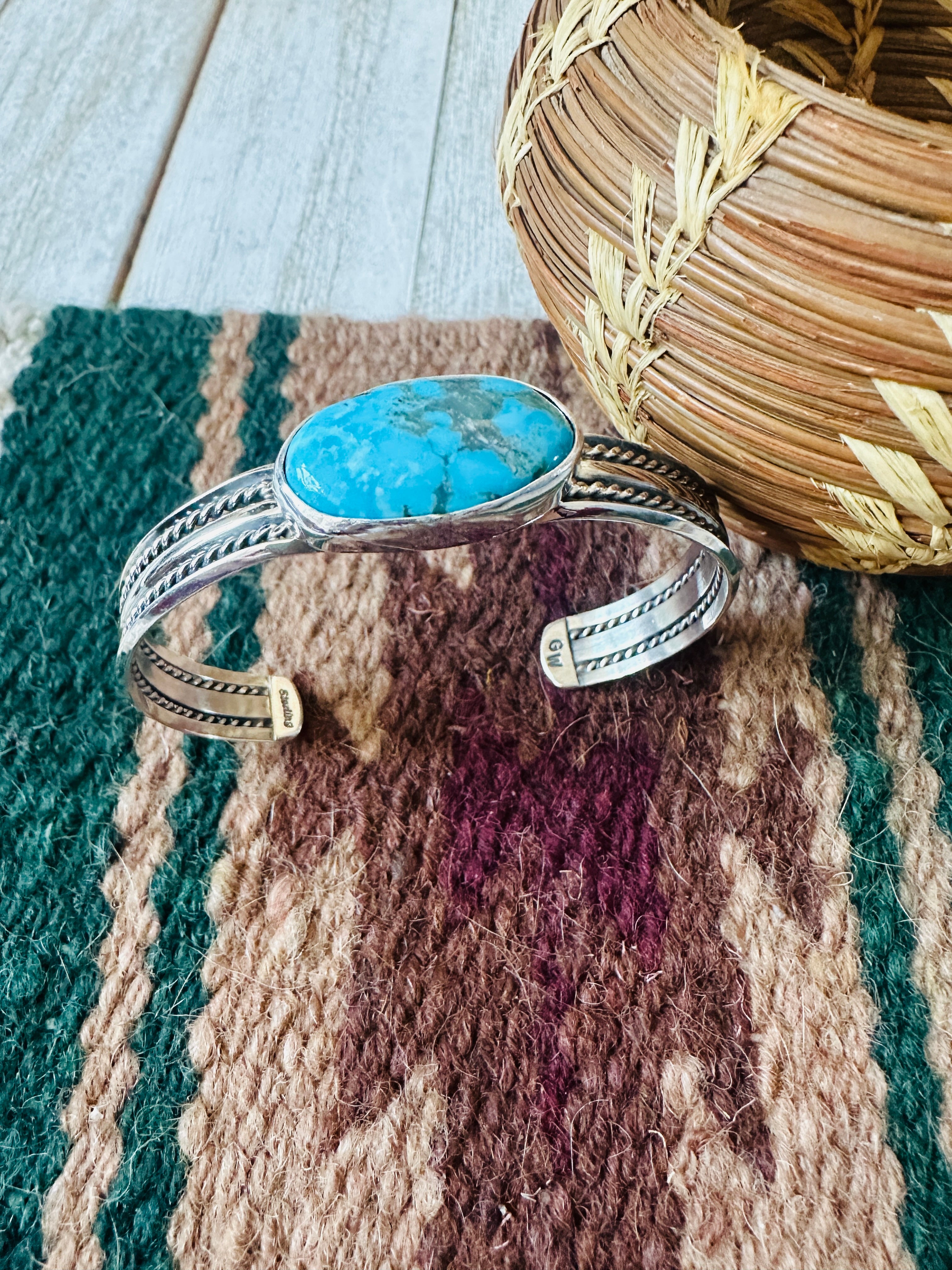 Navajo Turquoise & Sterling Silver Cuff Bracelet