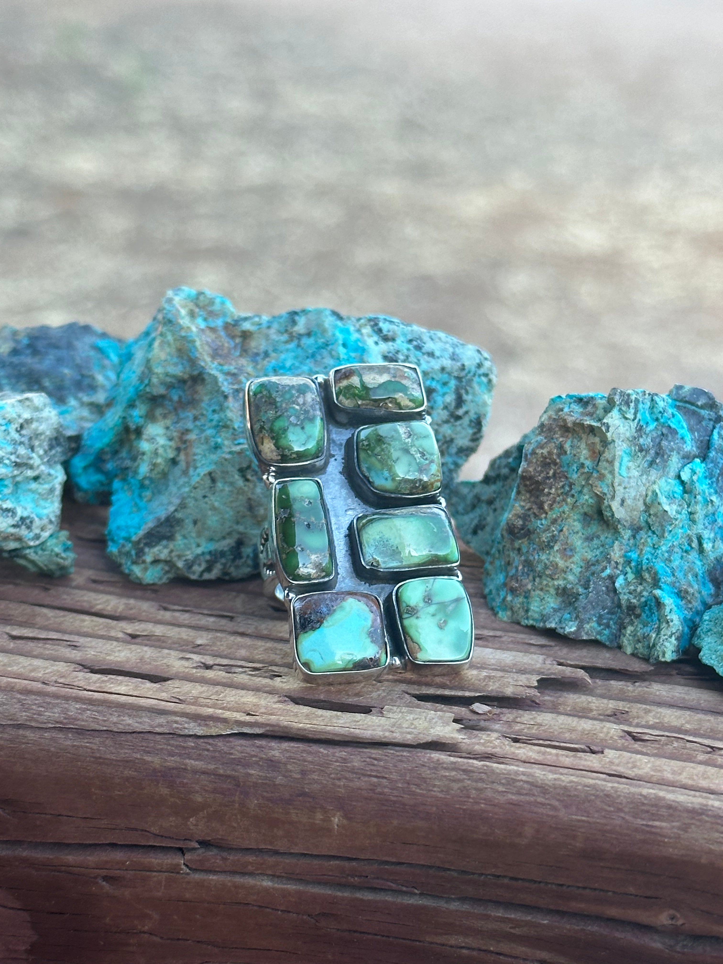 Handmade Sonoran Mountain Turquoise & Sterling Silver Adjustable Ring