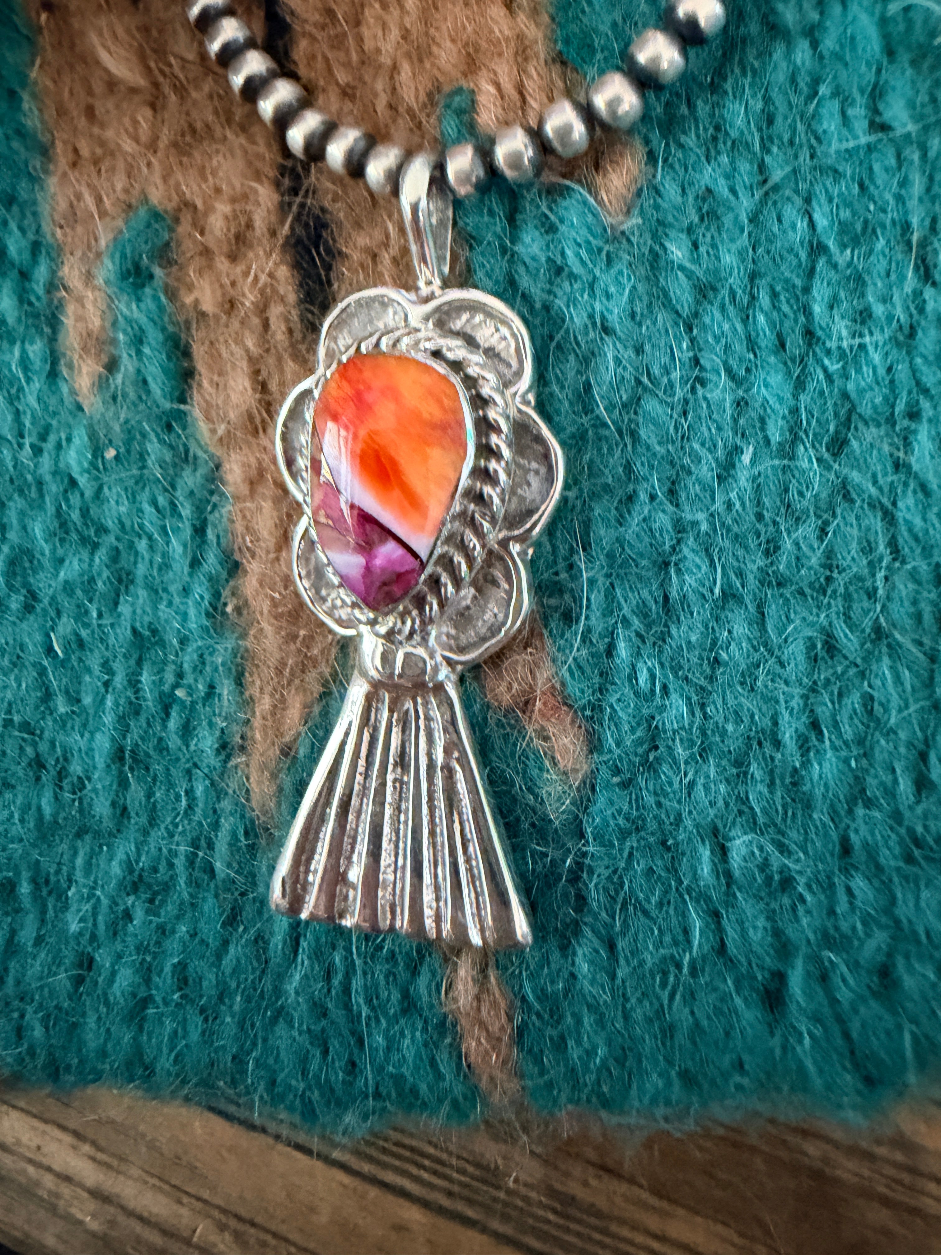Handcrafted Sterling Silver & Pink Dream Mojave Blossom Pendant by Joseph Martinez
