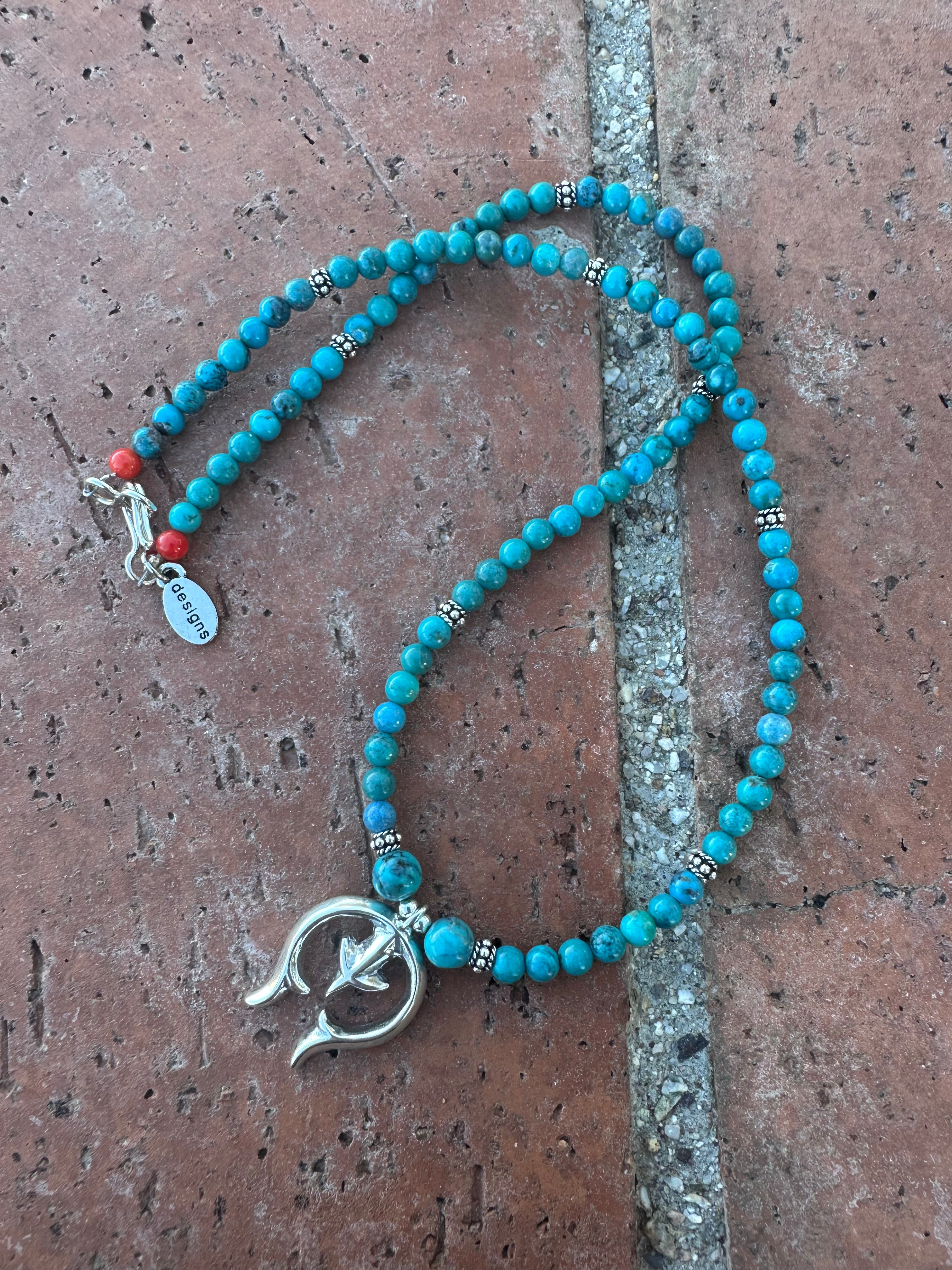 Paige Wallace Turquoise & Sterling Silver Naja Necklace