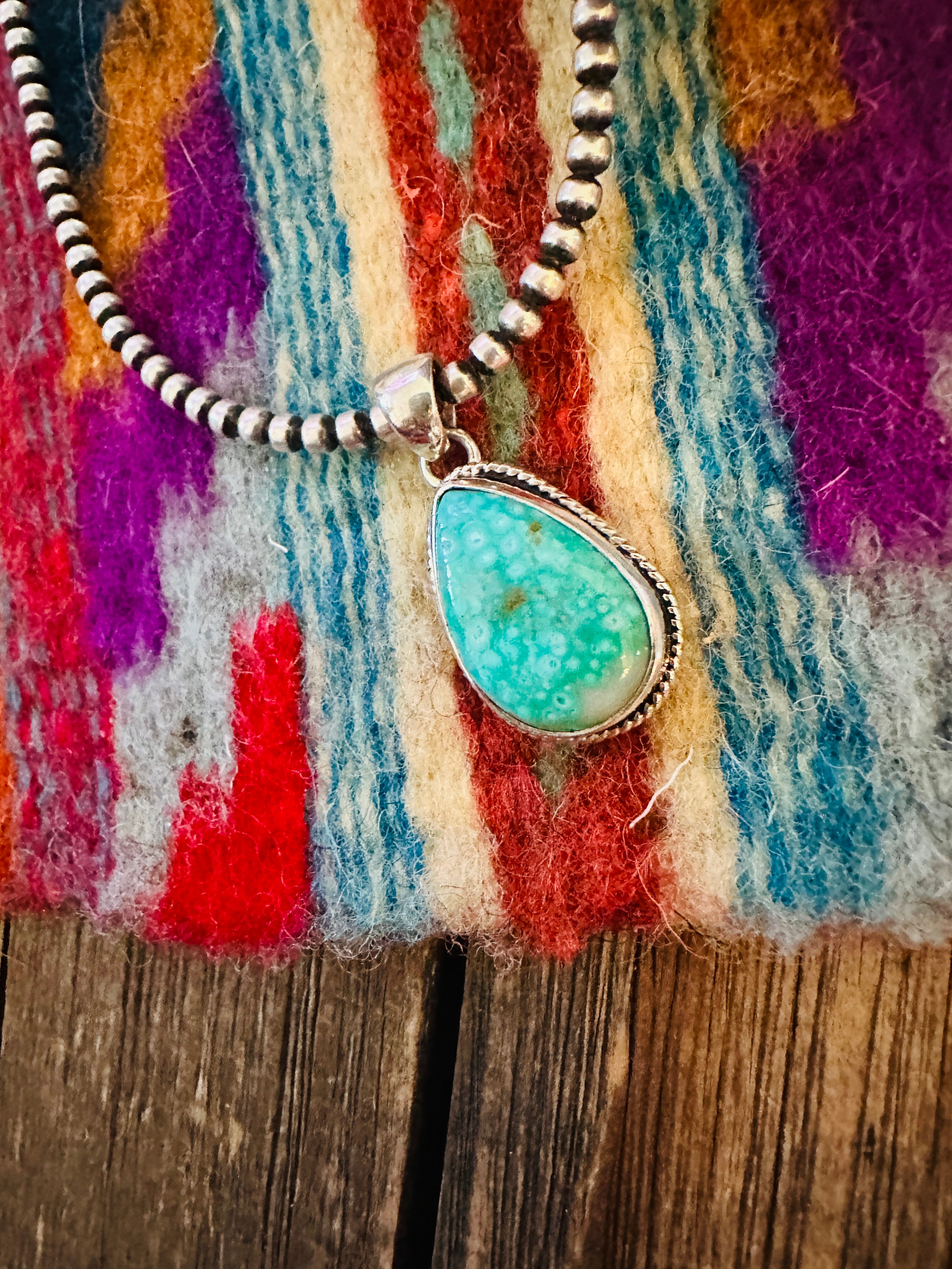 Handcrafted Sterling Silver & Turquoise Pendant