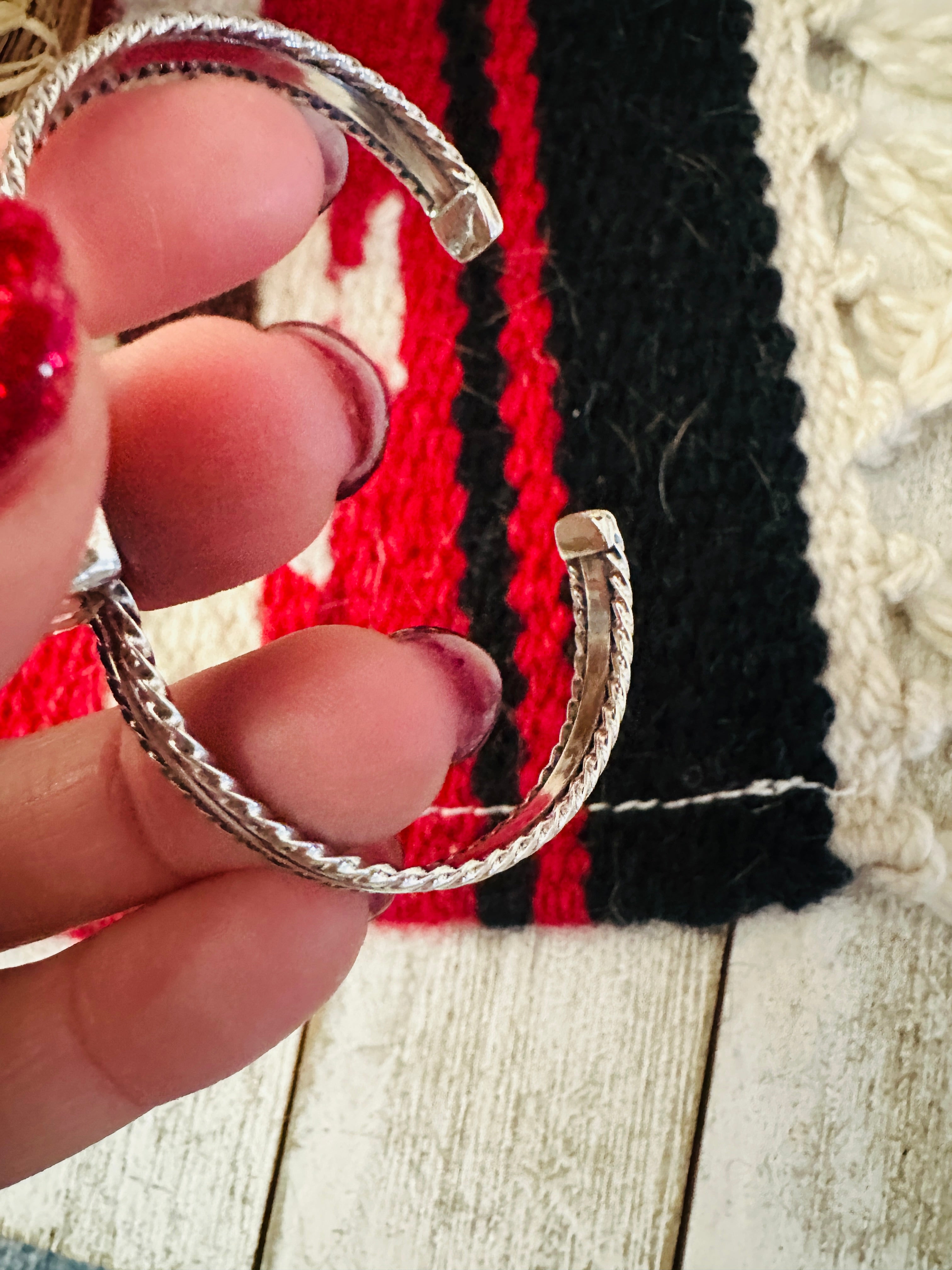 Navajo Sterling Silver & Pink Dream Mojave Cuff Bracelet