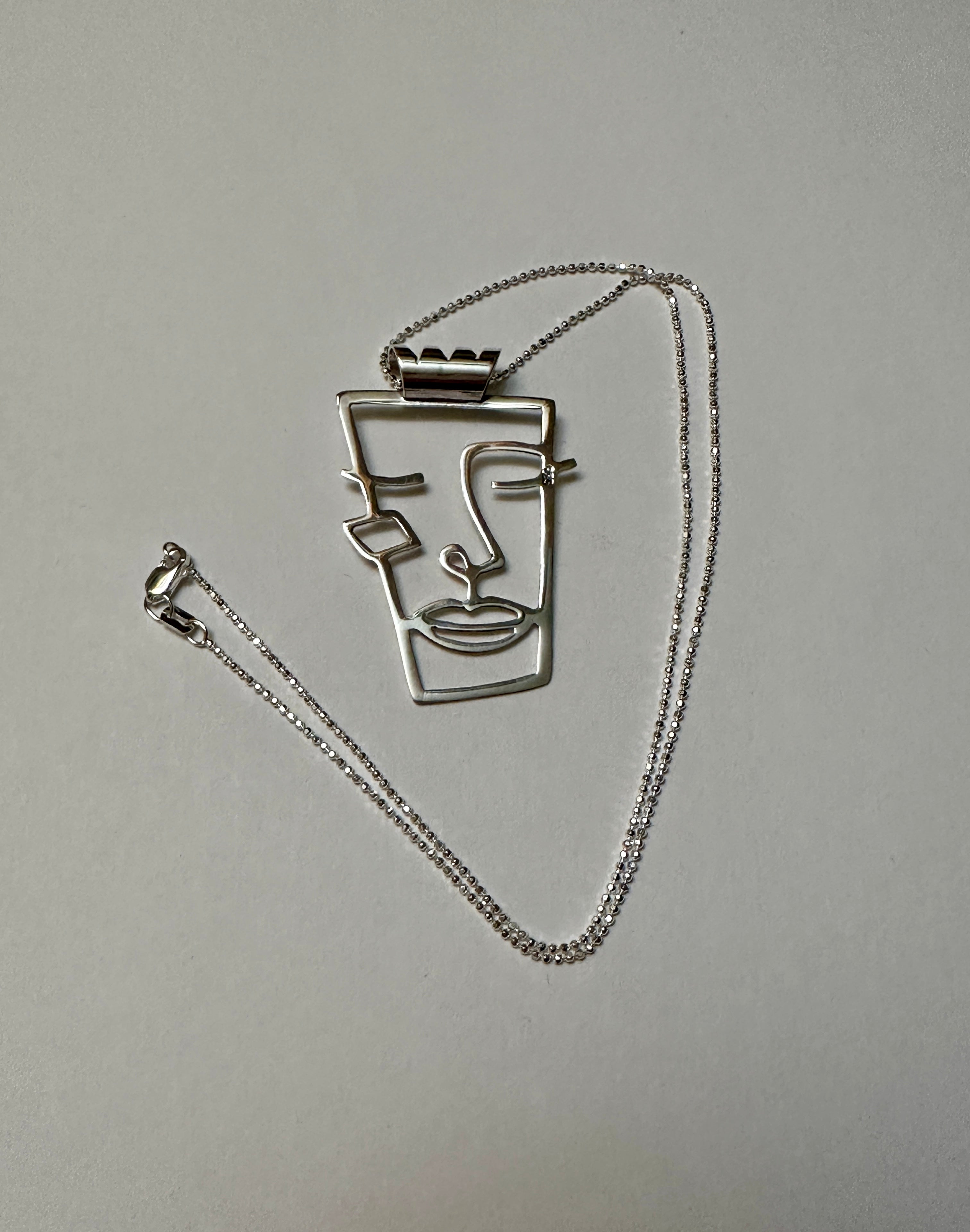 Quadrangle Face Pendant Necklace