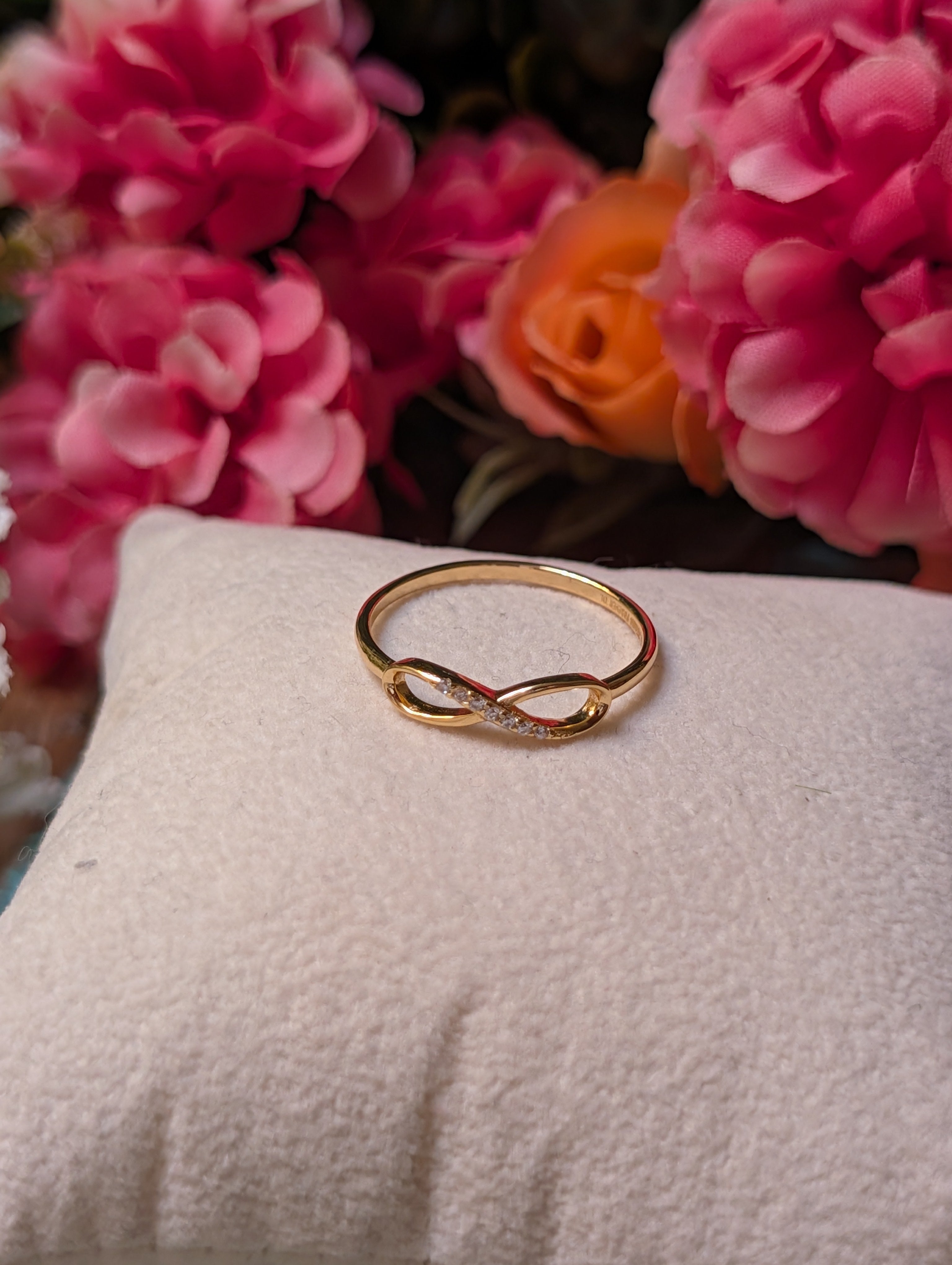 14K Gold Plated Sterling Silver Pave CZ Infinity Ring