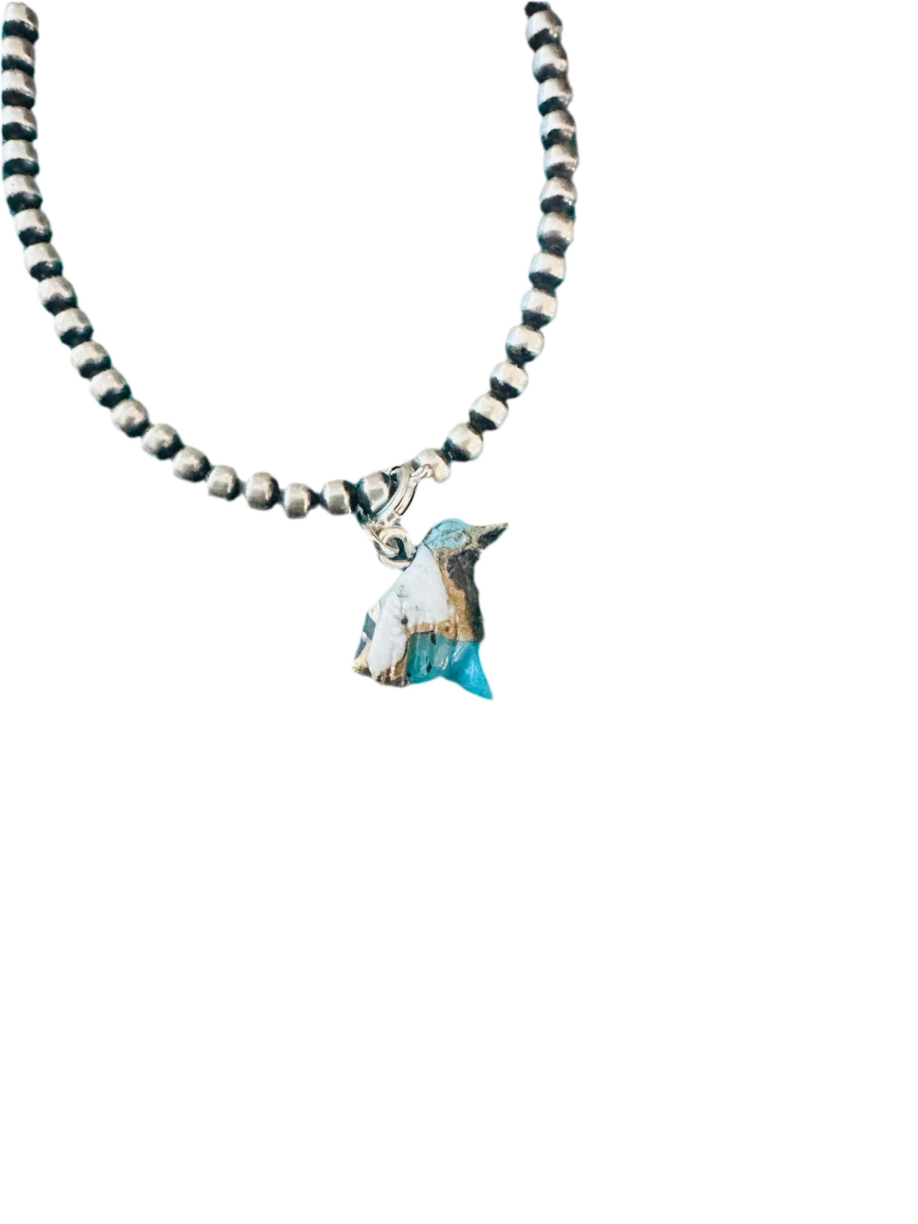 Handcrafted & Hand Carved Blue Mojave Bird Charm