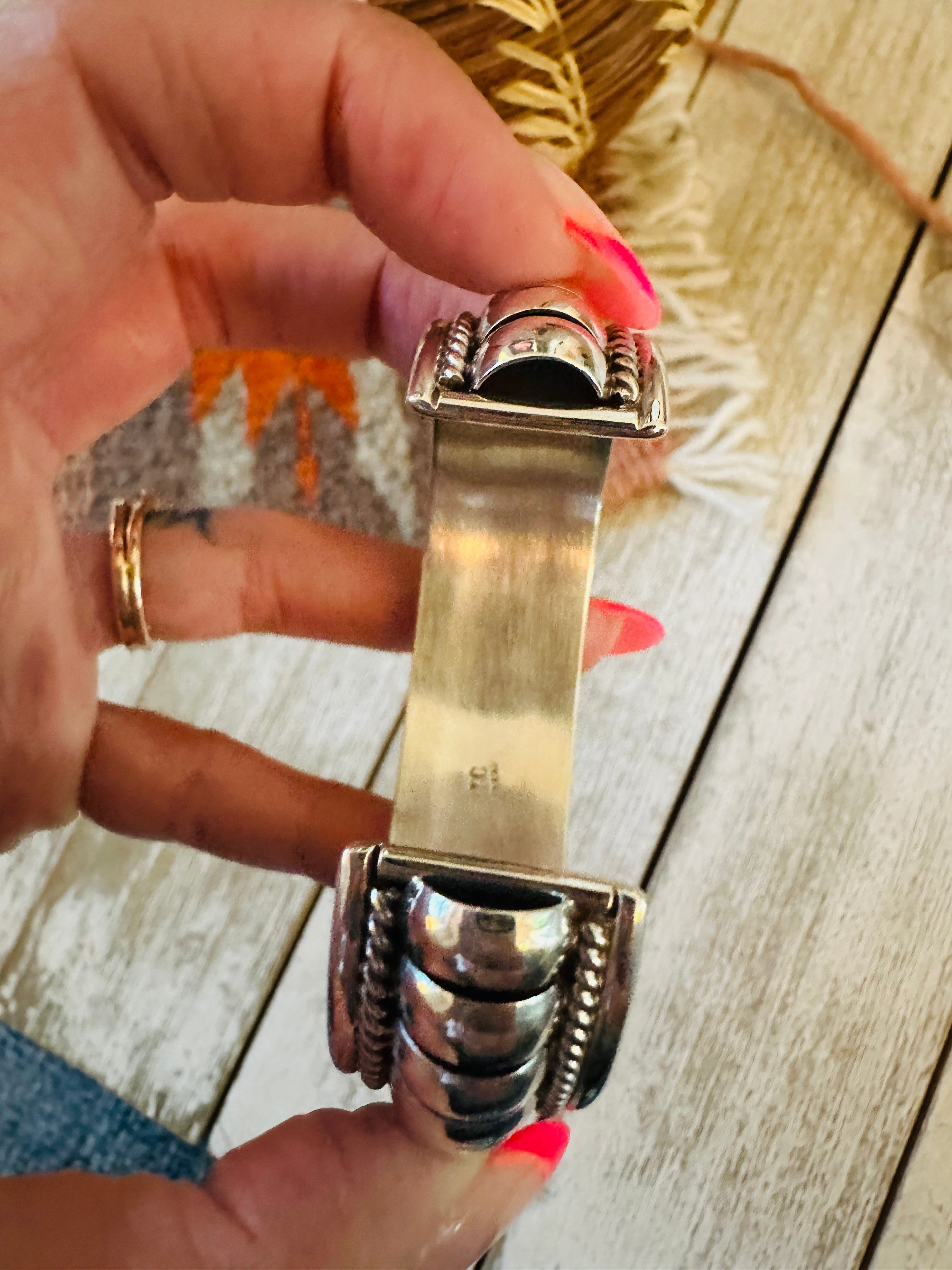 Handcrafted Rolled Sterling Silver Cuff Bracelet by Tom Charley