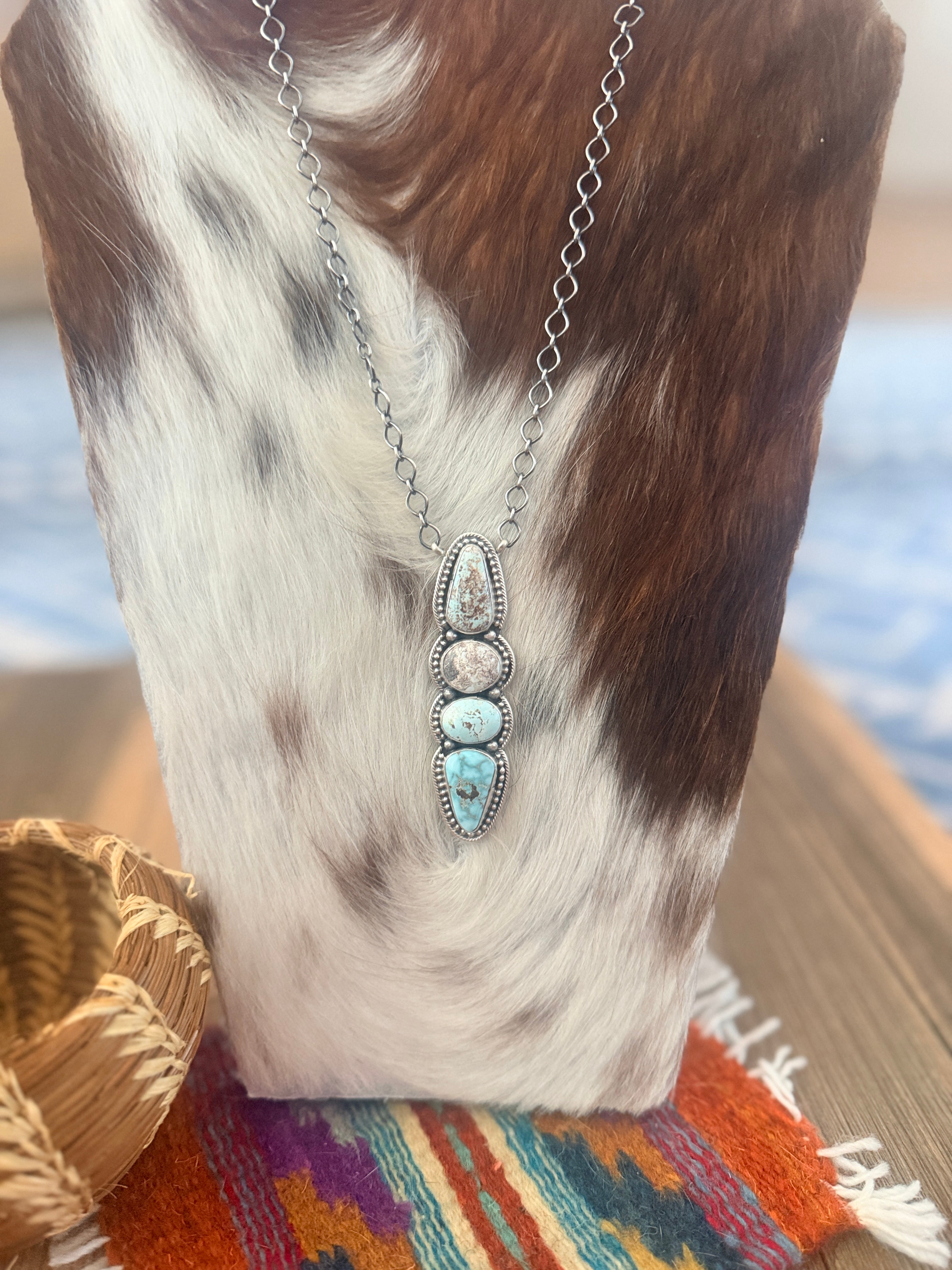 Handcrafted Dry Creek Turquoise & Sterling Silver Necklace