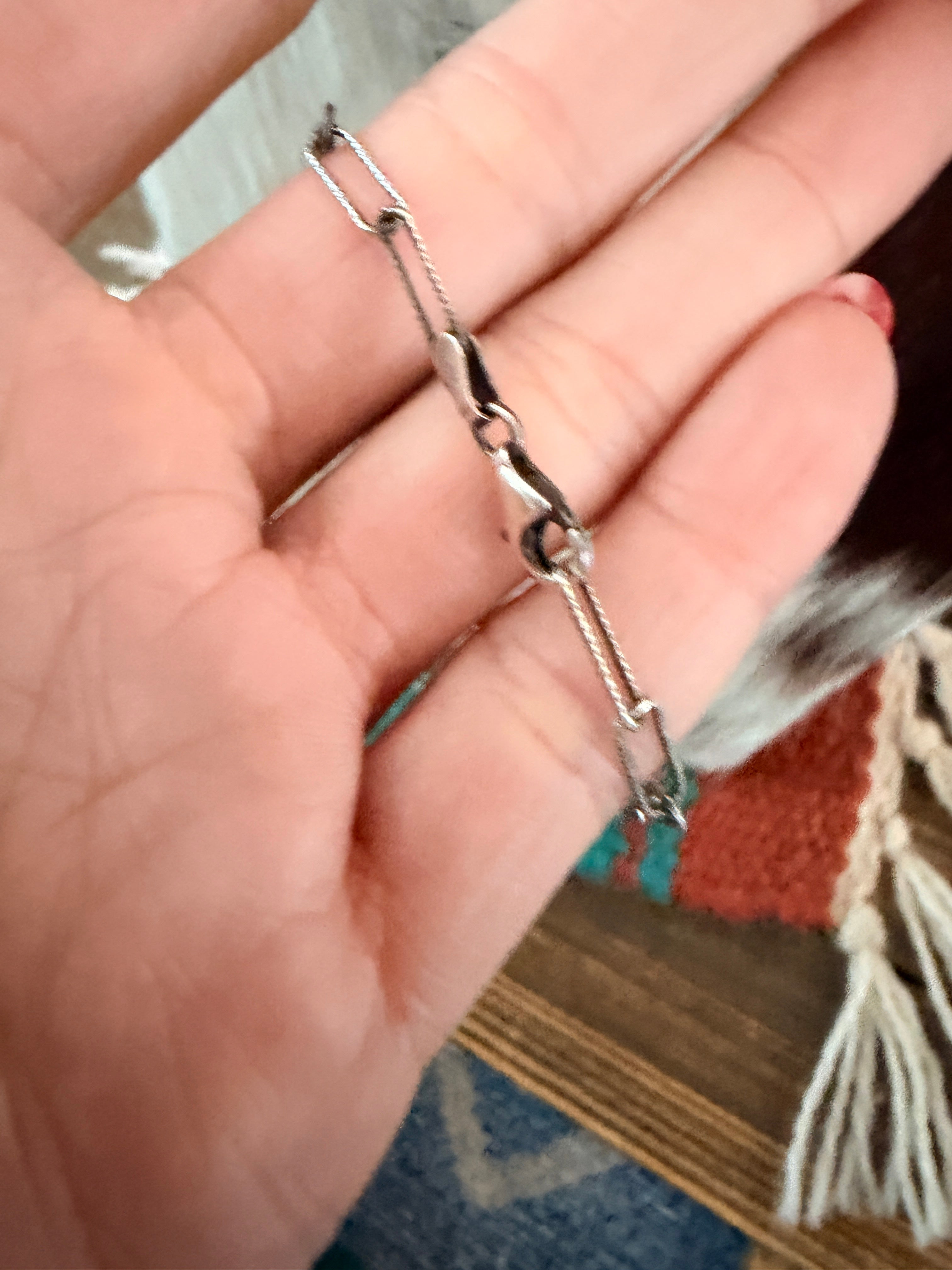 Handmade Sterling Silver & Tyrone Turquoise Necklace