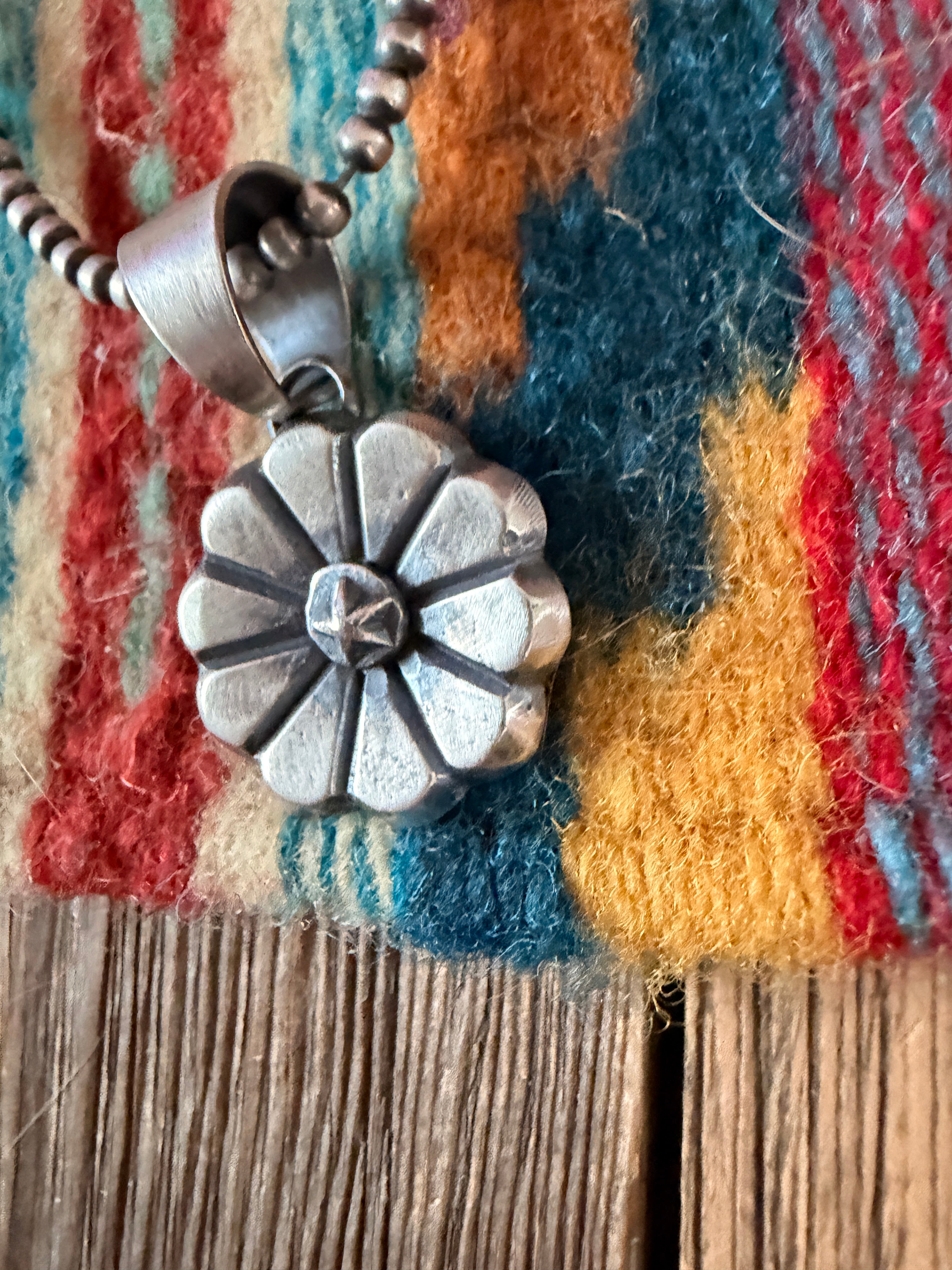 Handcrafted Sterling Silver Flower Pendant by Chimney Butte