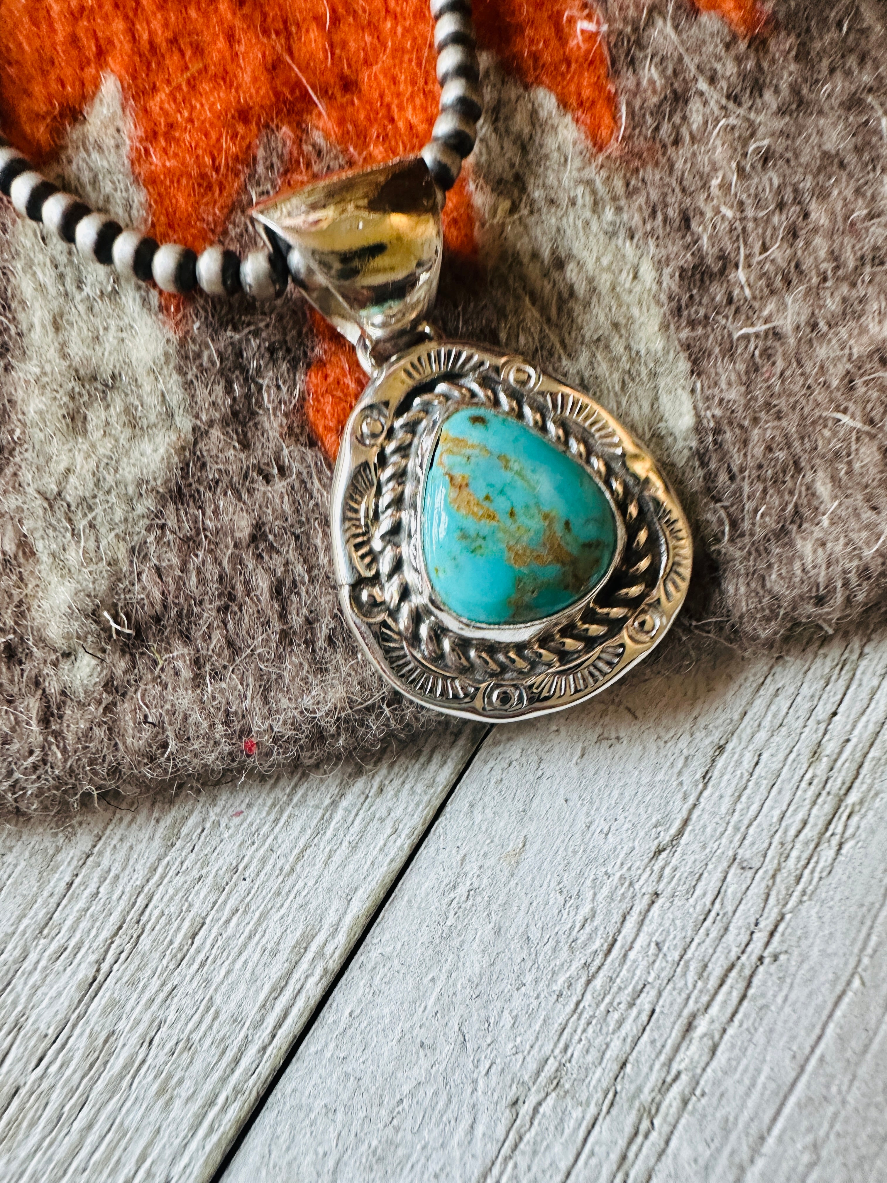 Navajo Turquoise and Sterling Silver Pendant