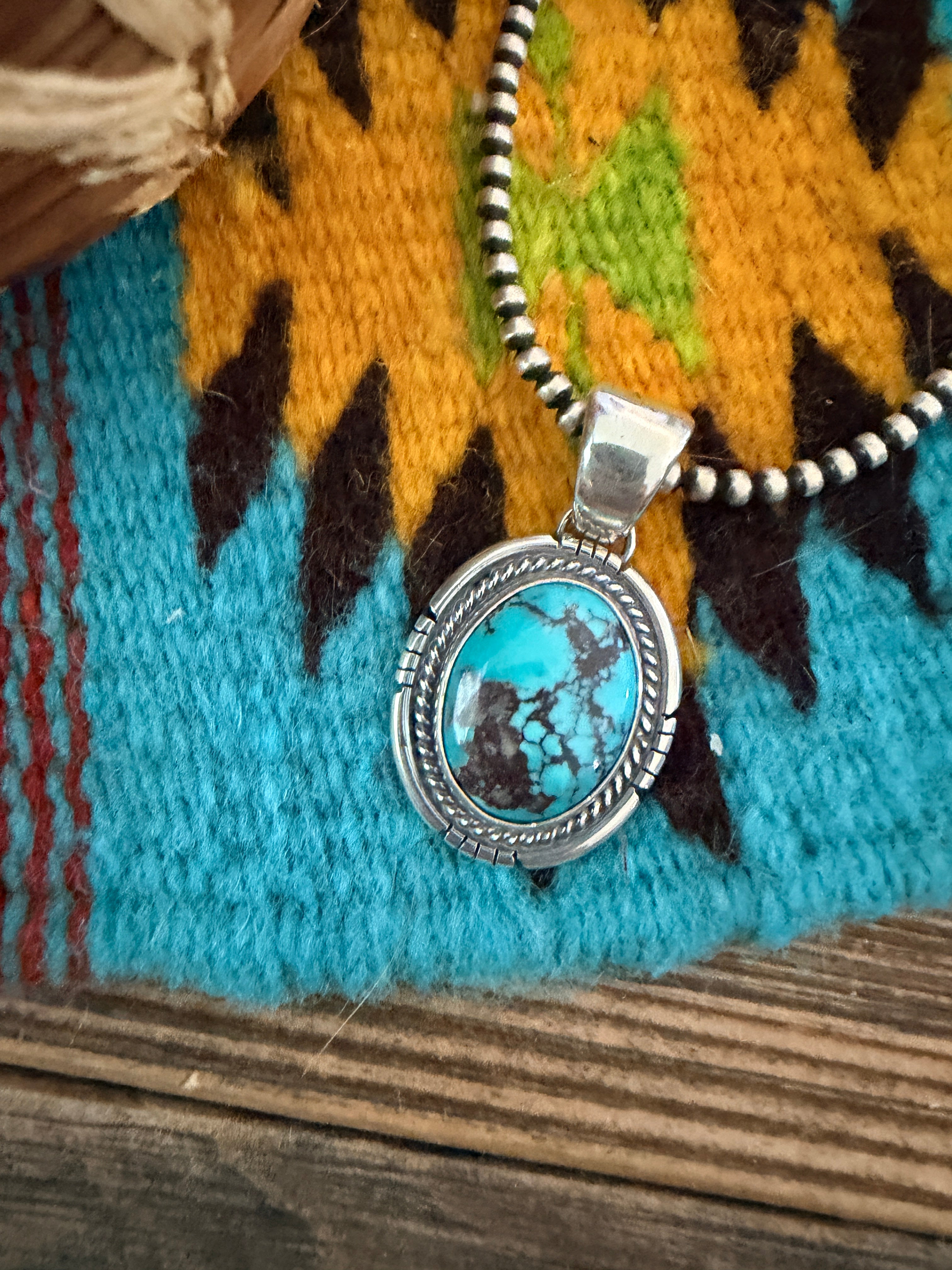 Handcrafted Sterling Silver and Turquoise Pendant
