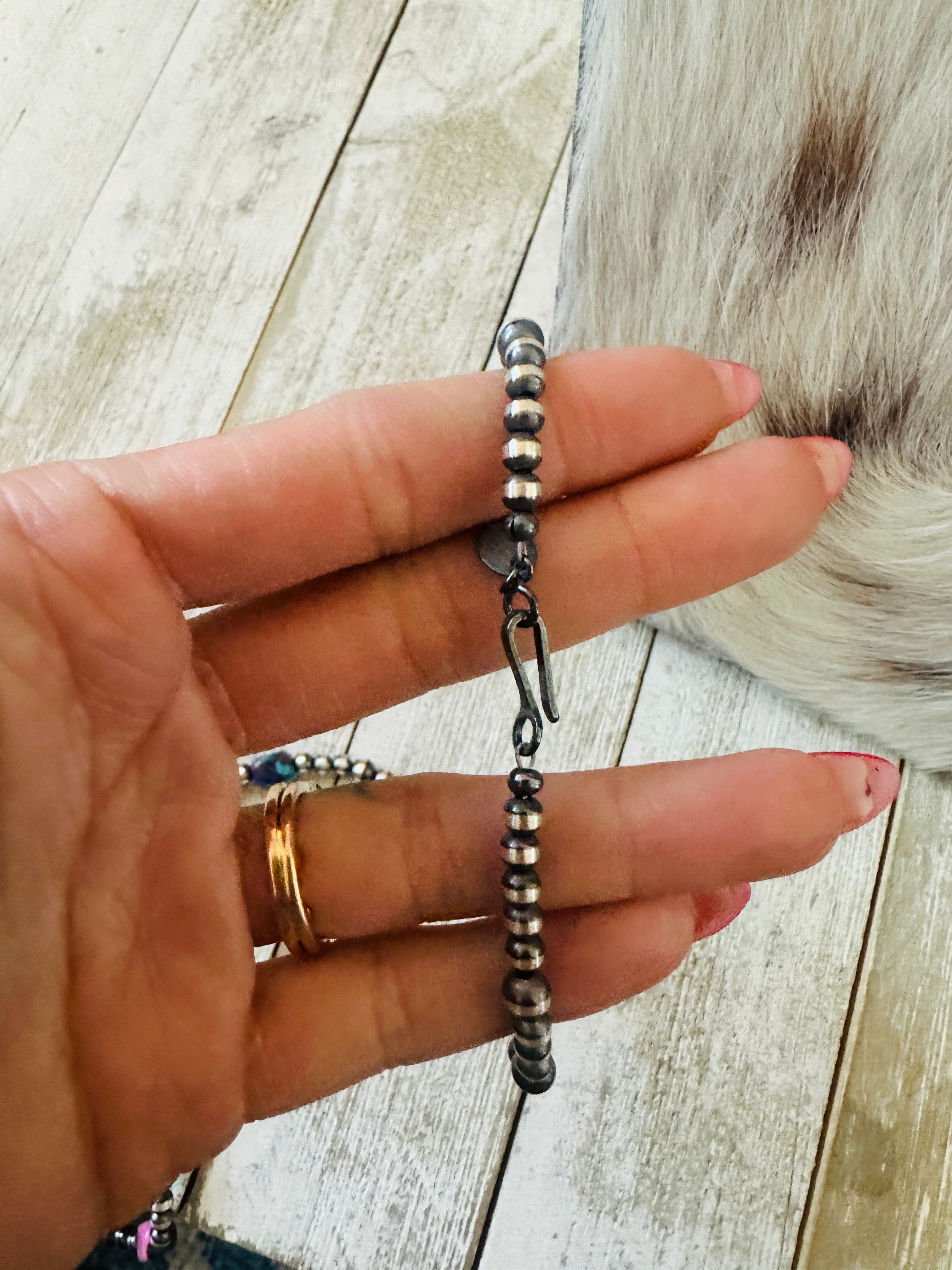 Handcrafted Sterling Silver & Pink Dream Mojave  Beaded 24” Necklace