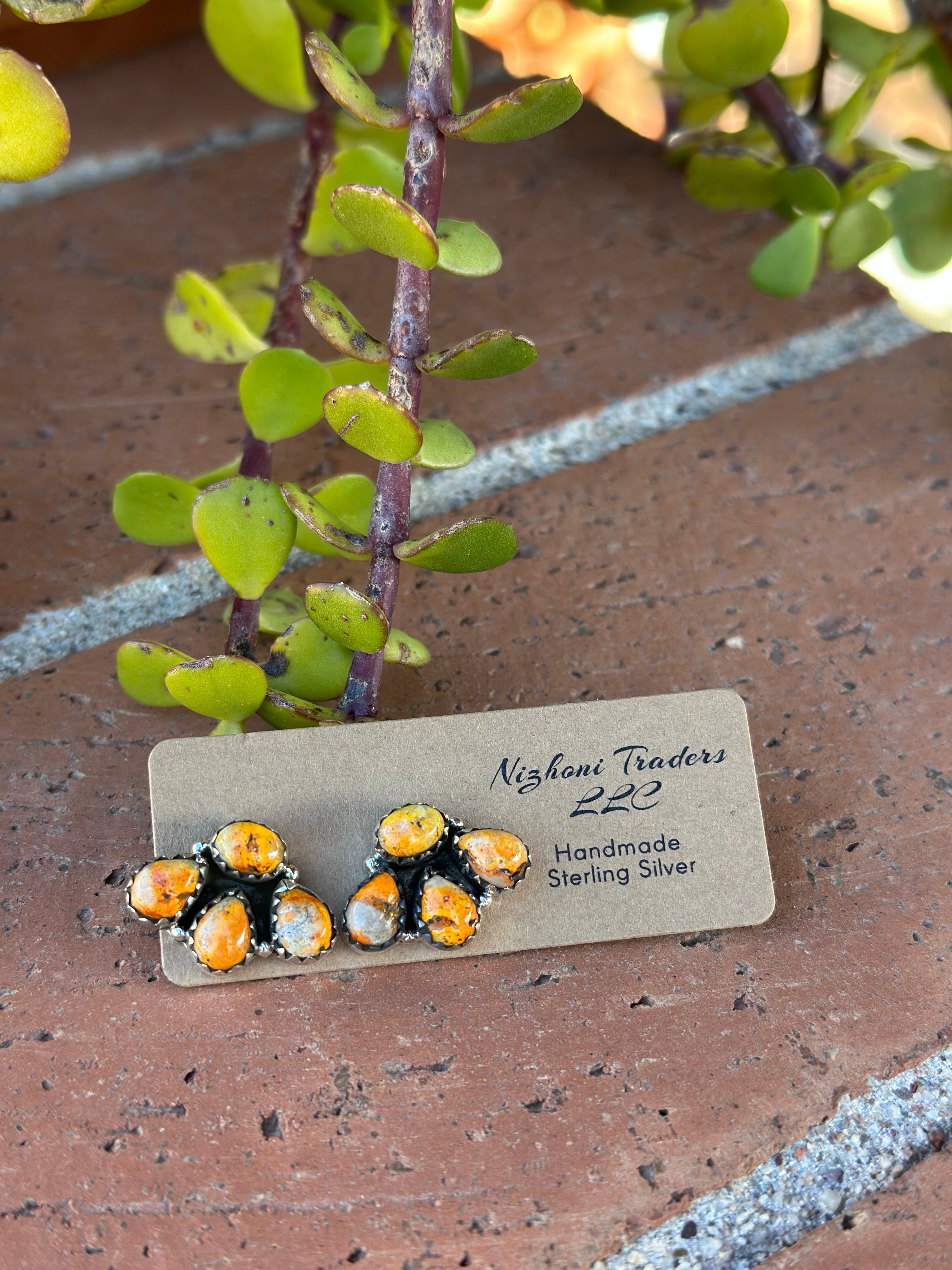 Nizhoni “The Backroads” Bumble Bee  & Sterling Silver 4 Stone Earrings Handmade