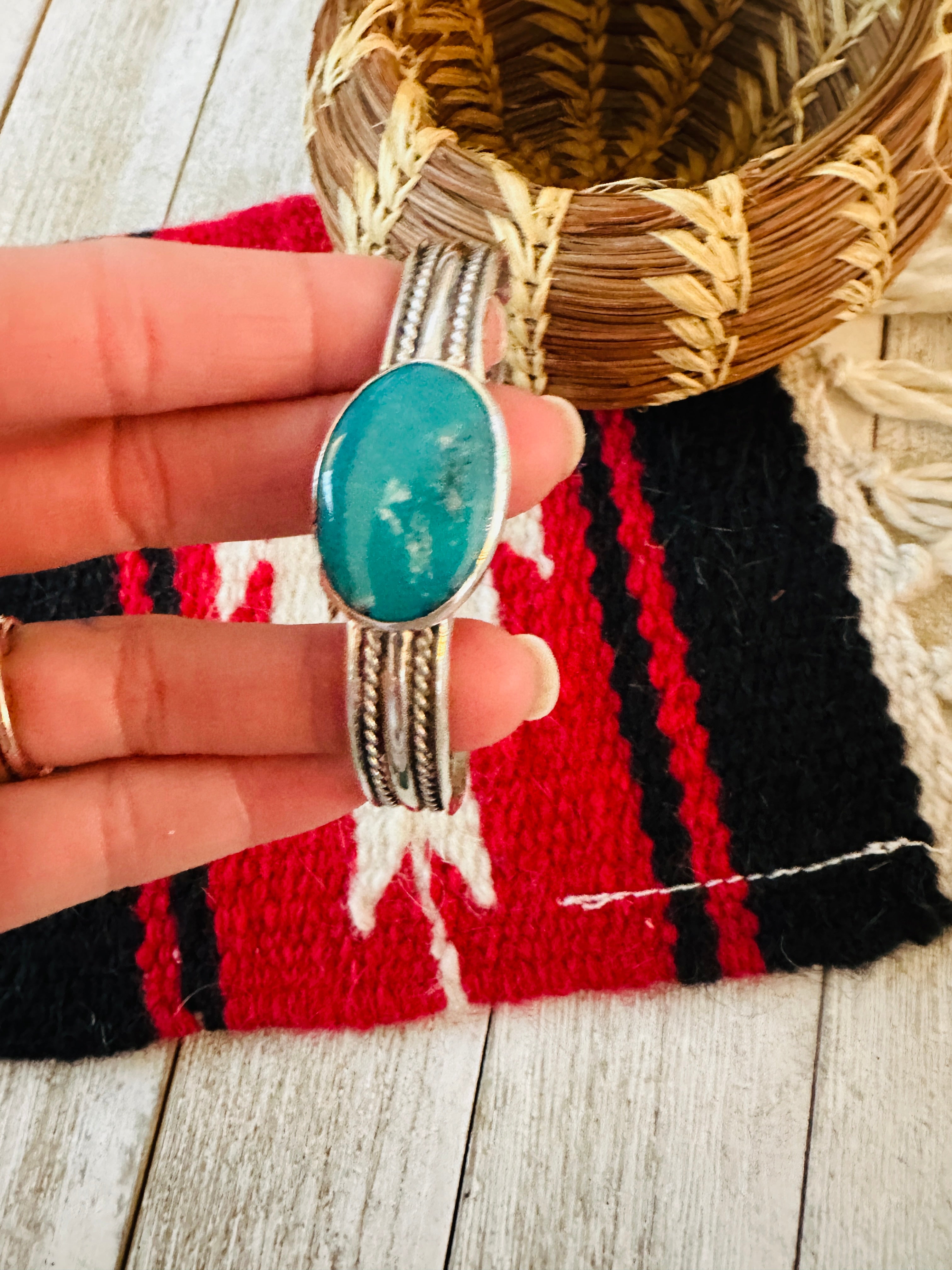 Handcrafted Sterling Silver & Turquoise Cuff Bracelet