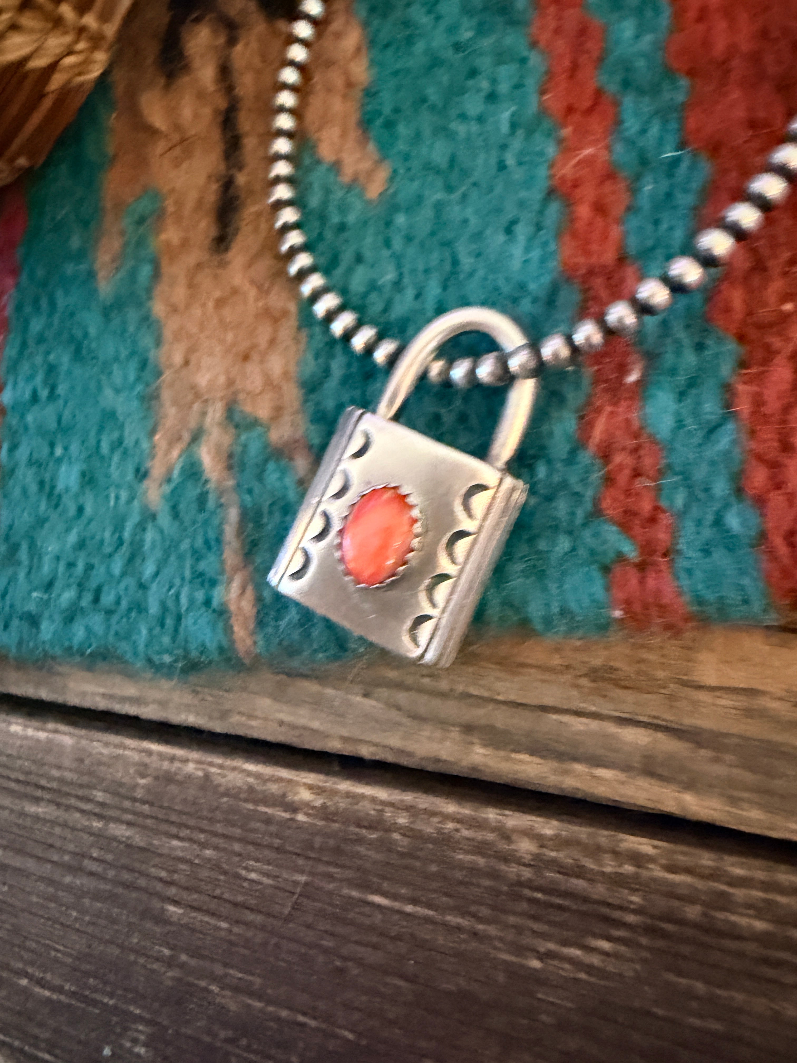 Handcrafted Sterling Silver & Spiny Oyster Locket Pendant