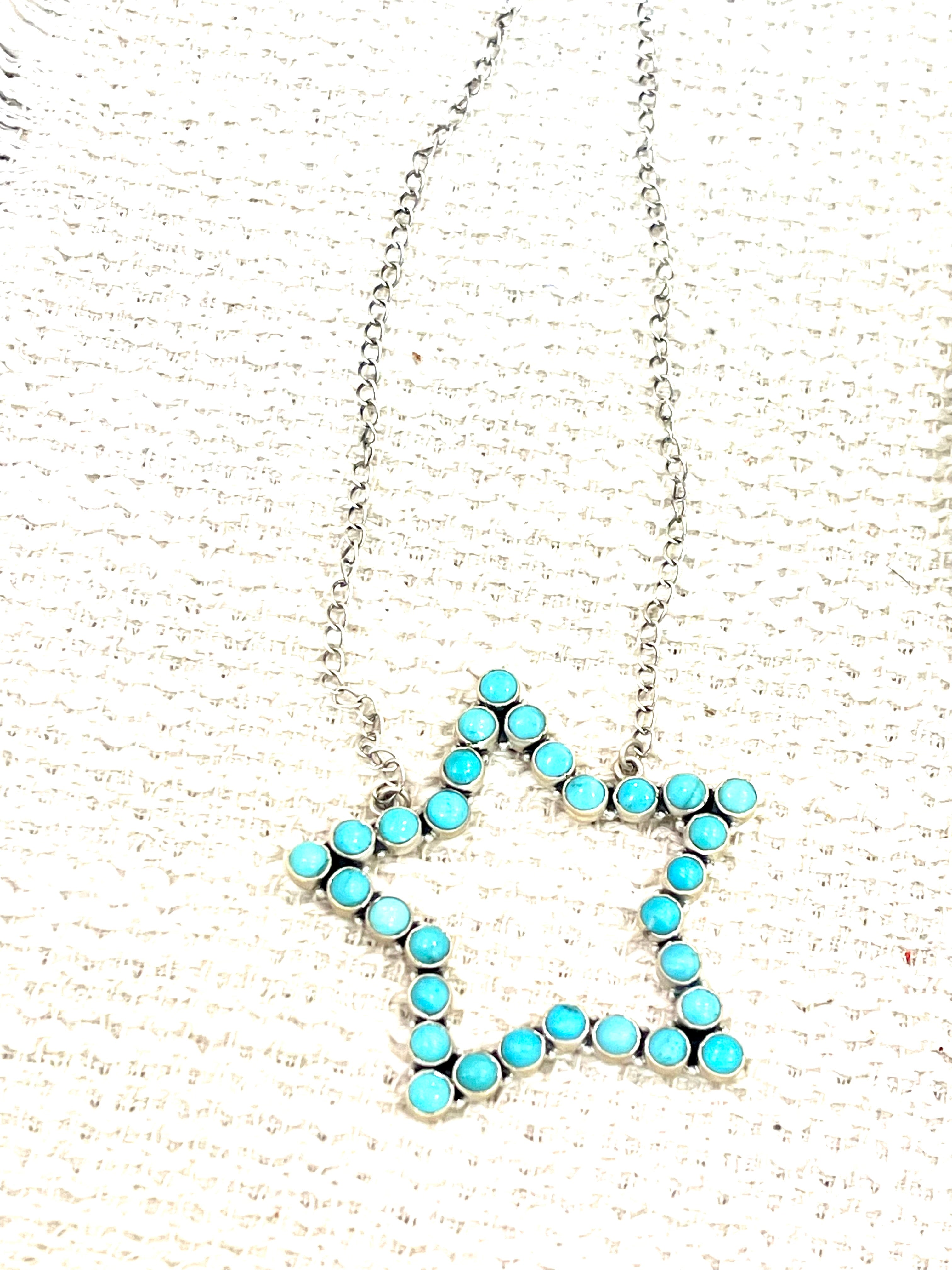 Handmade Sterling Silver & Turquoise Star Necklace