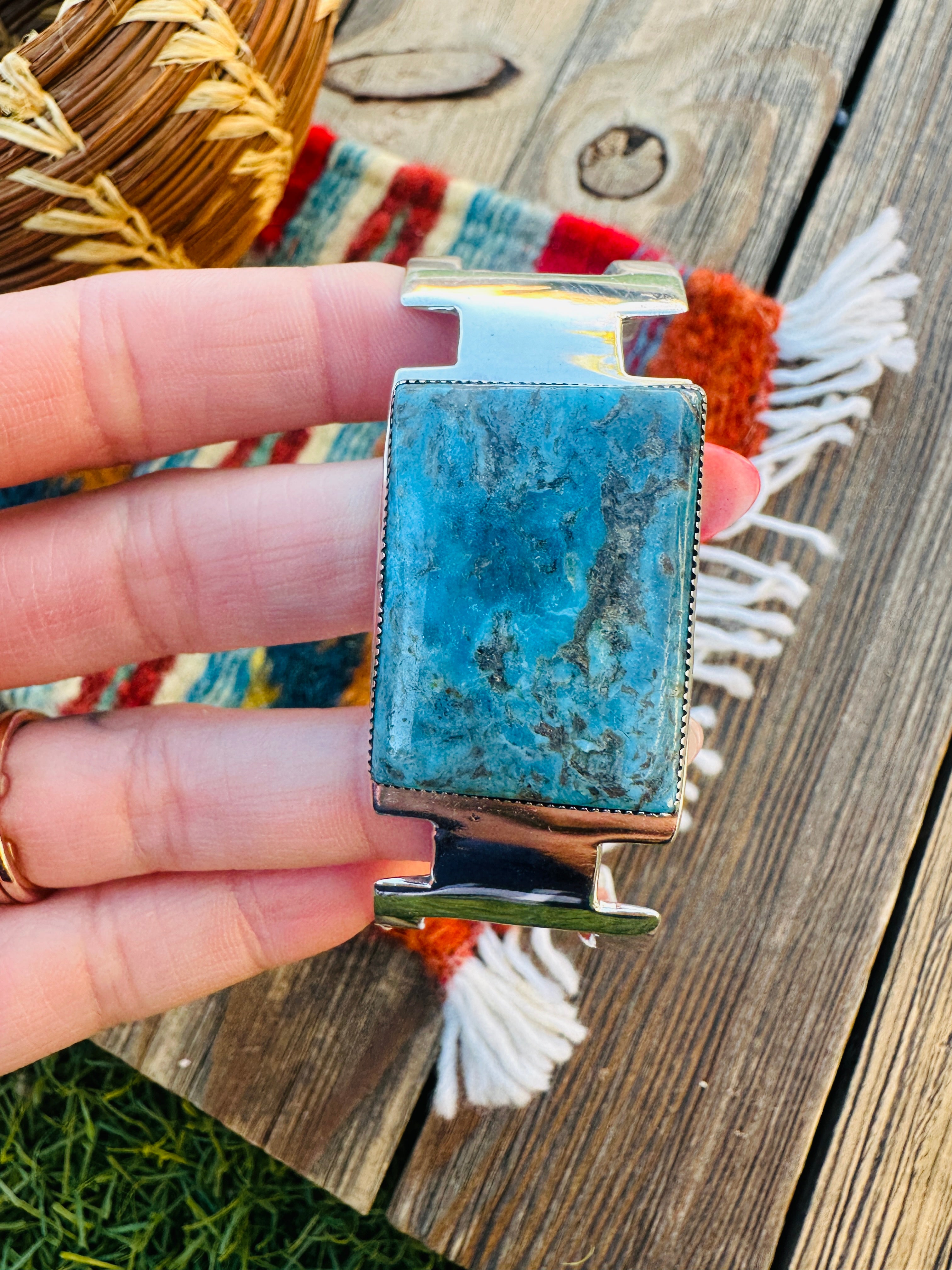 Handcrafted Sterling Silver & Turquoise Cuff Bracelet