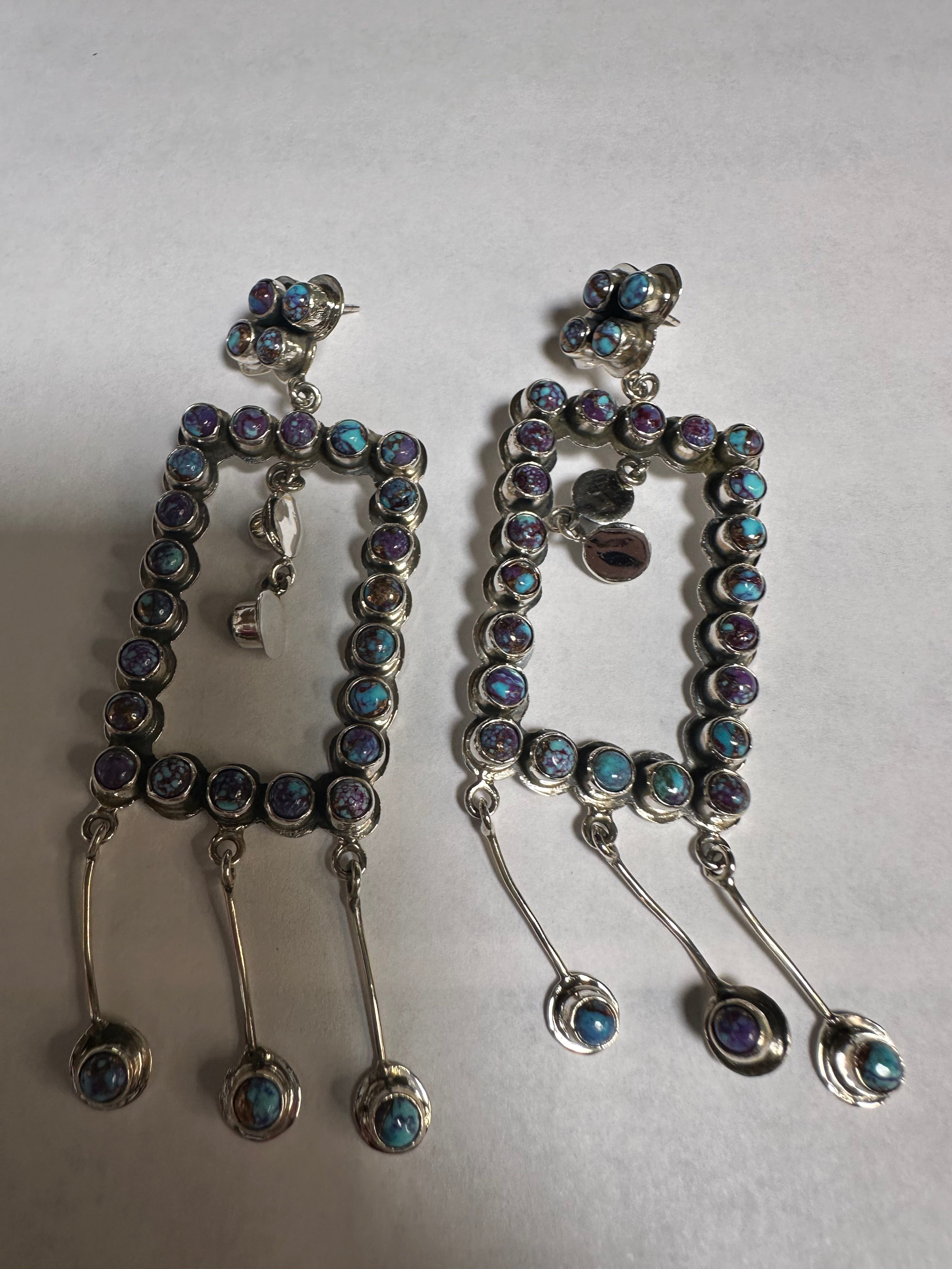 Handmade Purple Dream Mojave and Sterling Silver Dangle Earrings