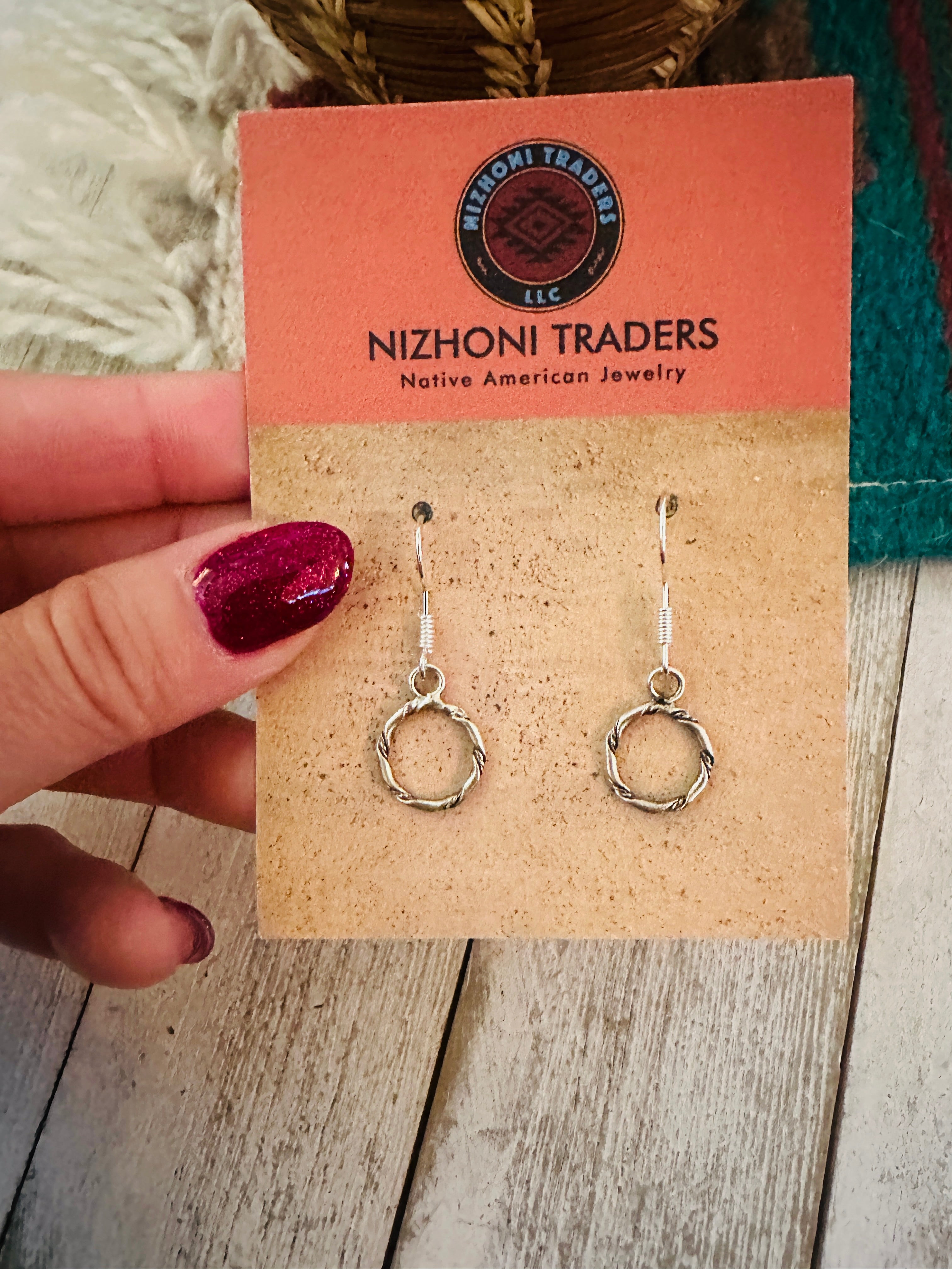 Navajo Sterling Silver Ring Dangle Earrings