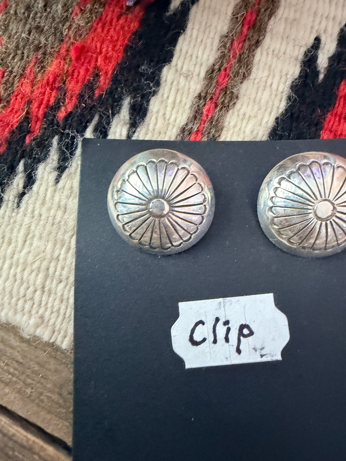 Old Pawn Handcrafted Sterling Silver Clip On Earrings