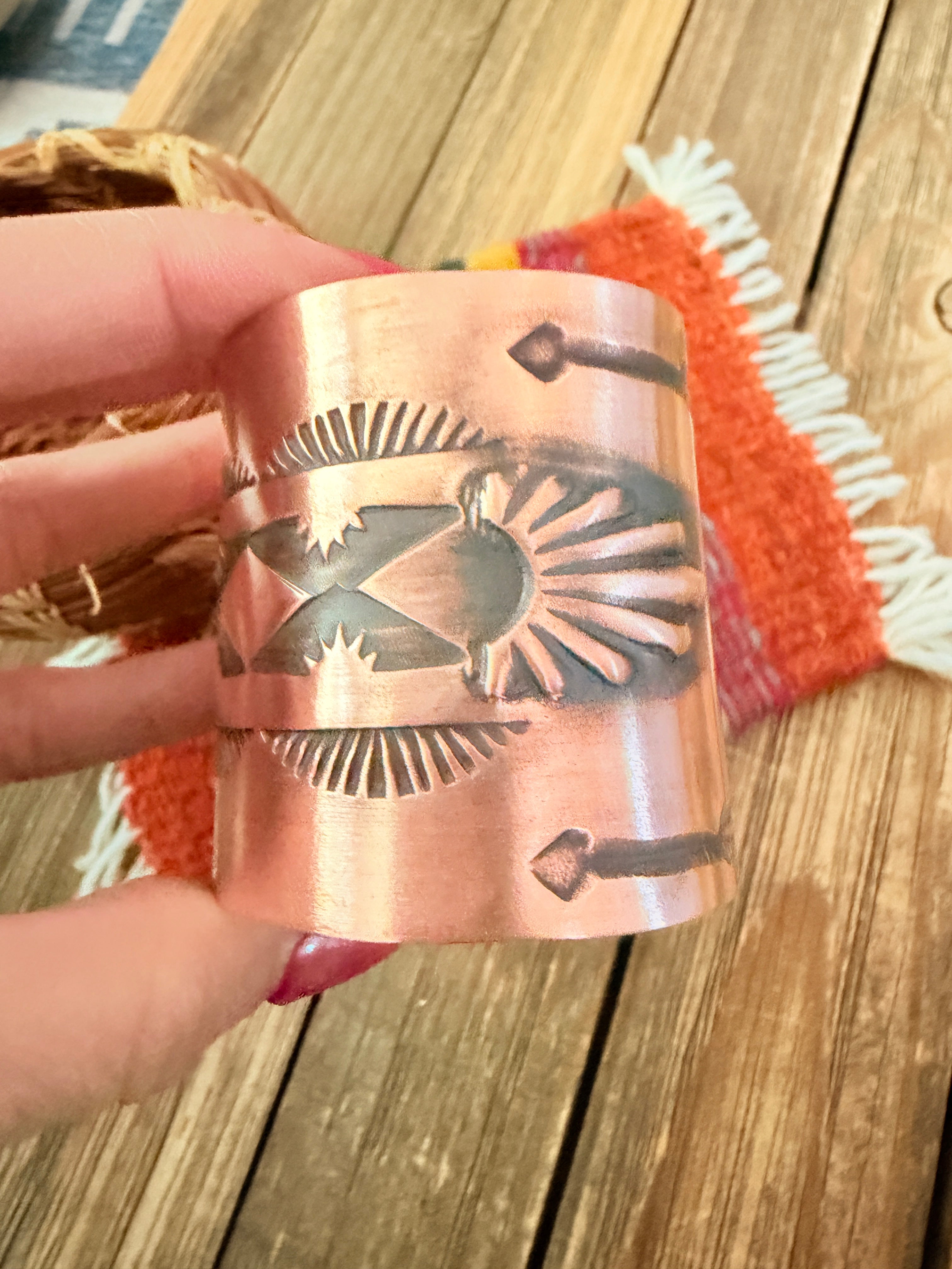 Handcrafted Copper Cuff Bracelet by Elvira Bill