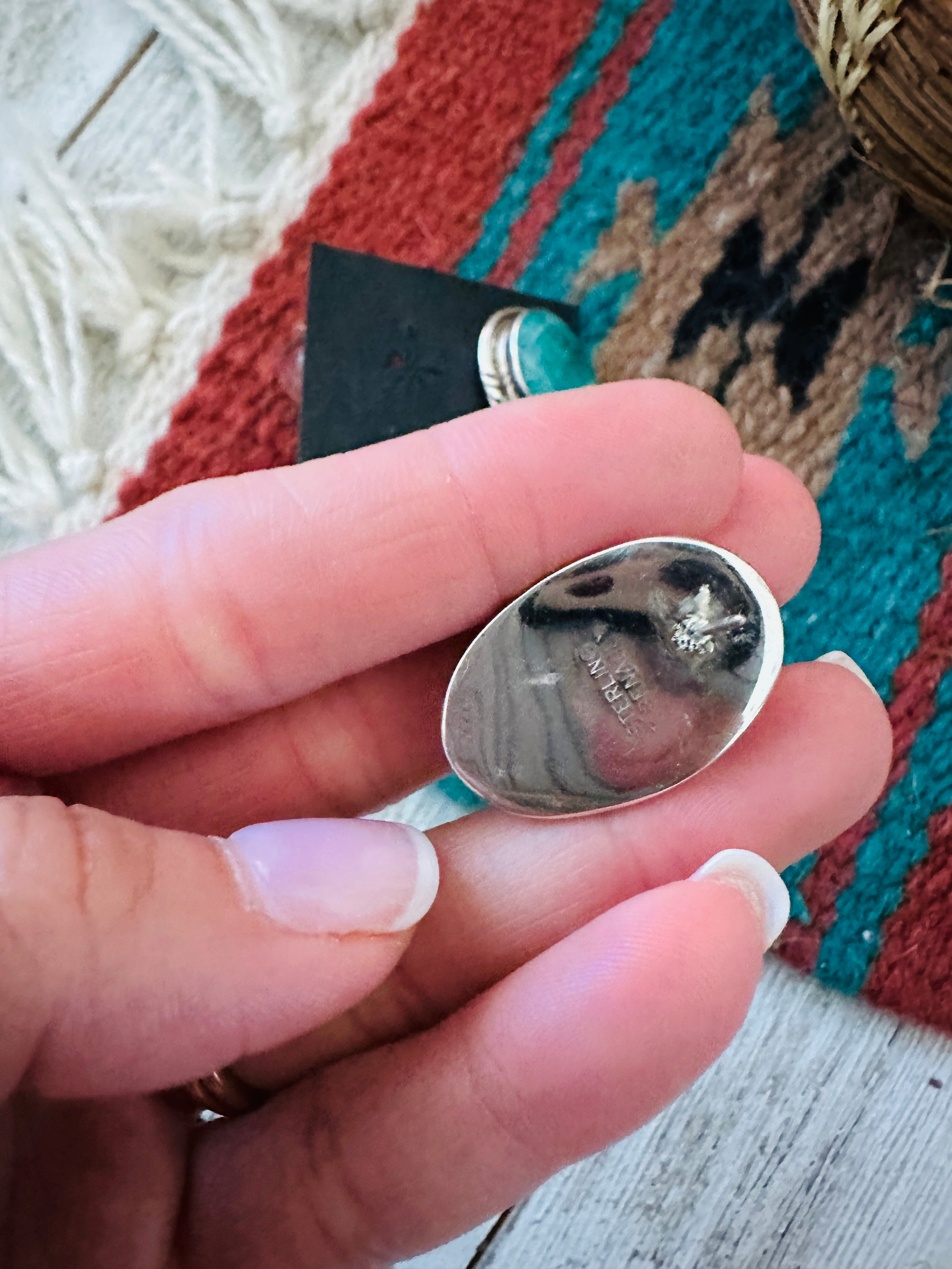 Navajo Turquoise & Sterling Silver Post Earrings