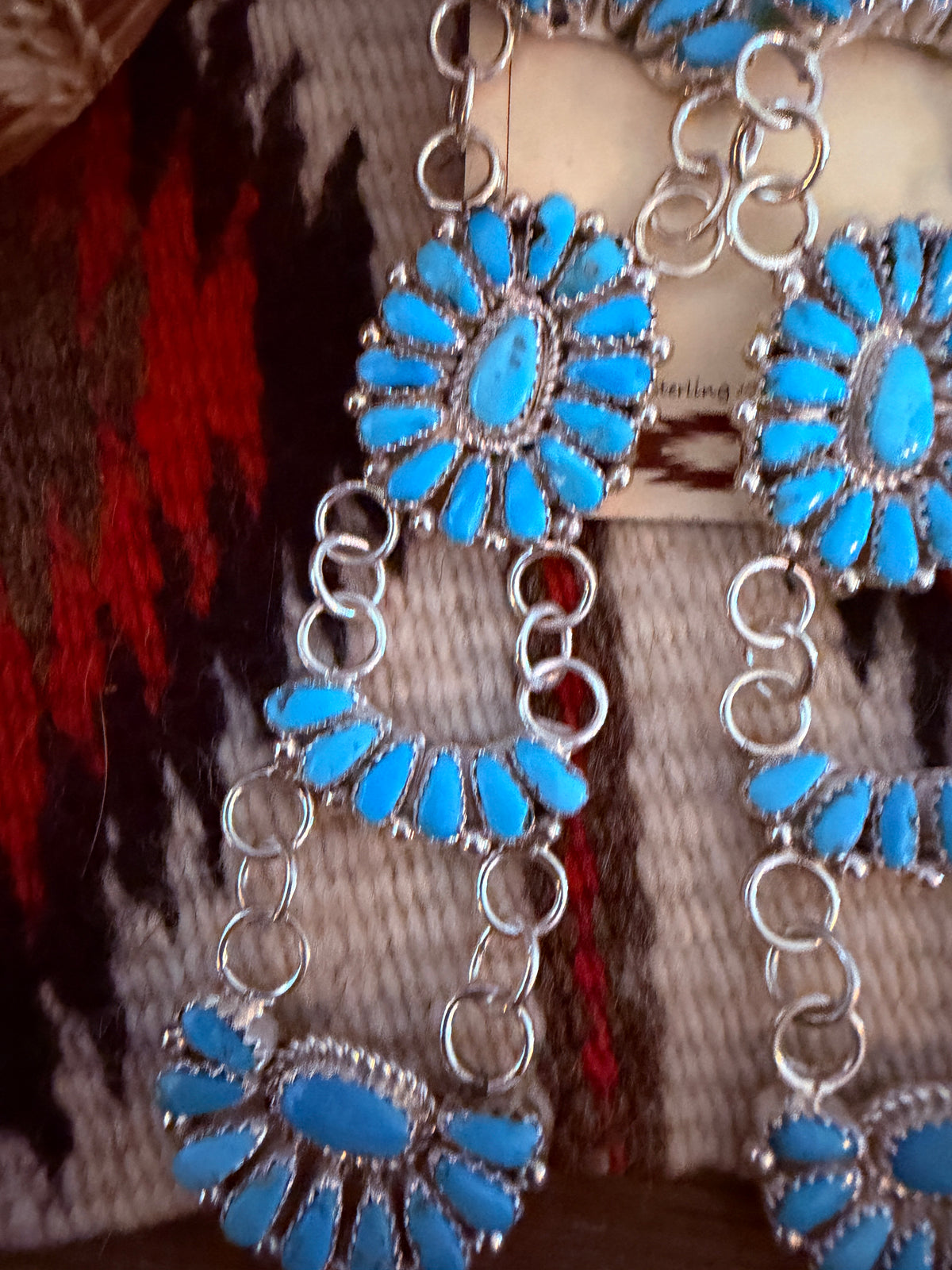 Handcrafted Sleeping Beauty Turquoise & Sterling Silver Cluster Dangle Earrings by Juliana Williams