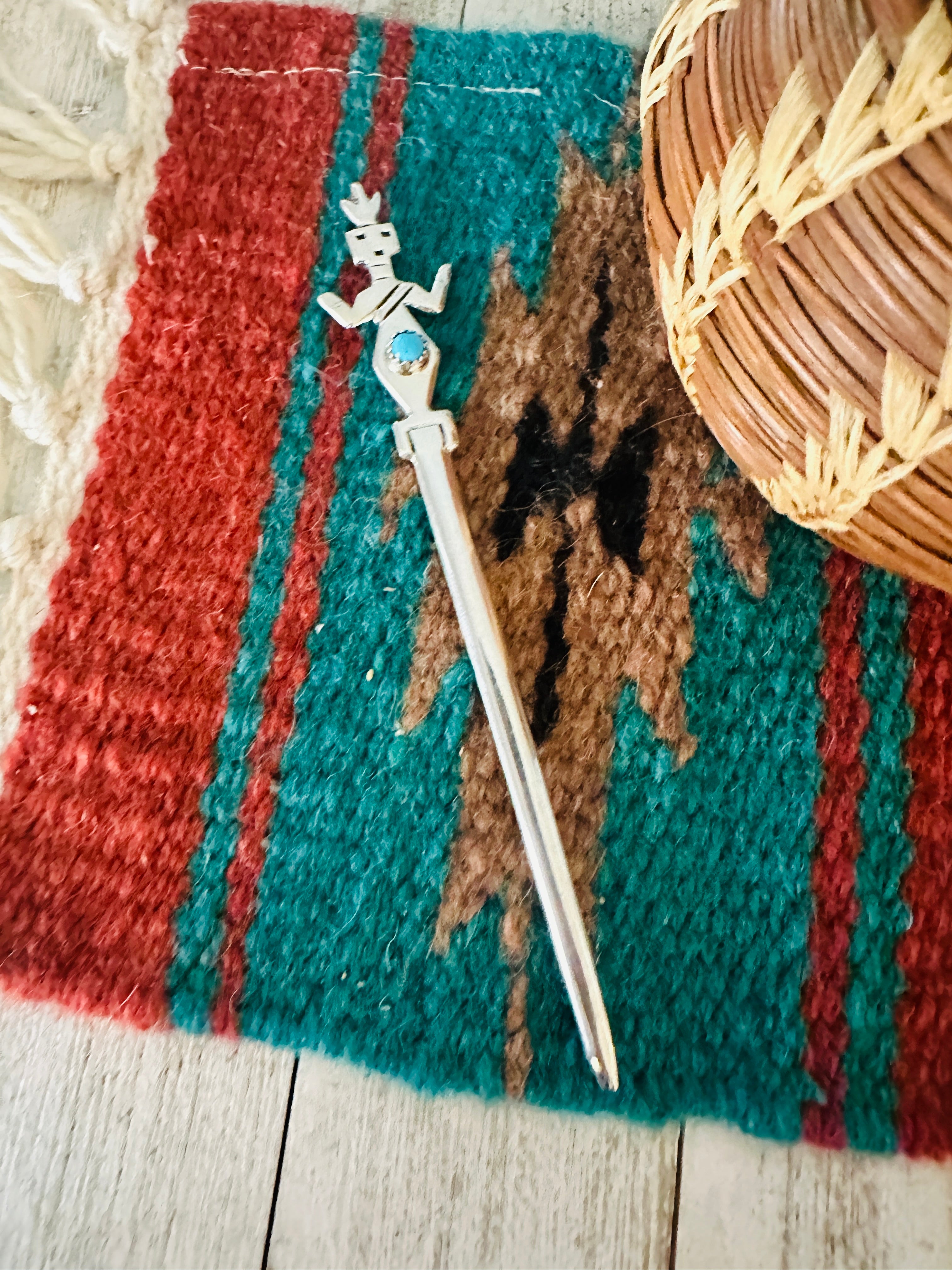 Navajo Turquoise & Sterling Silver Kachina Letter Opener