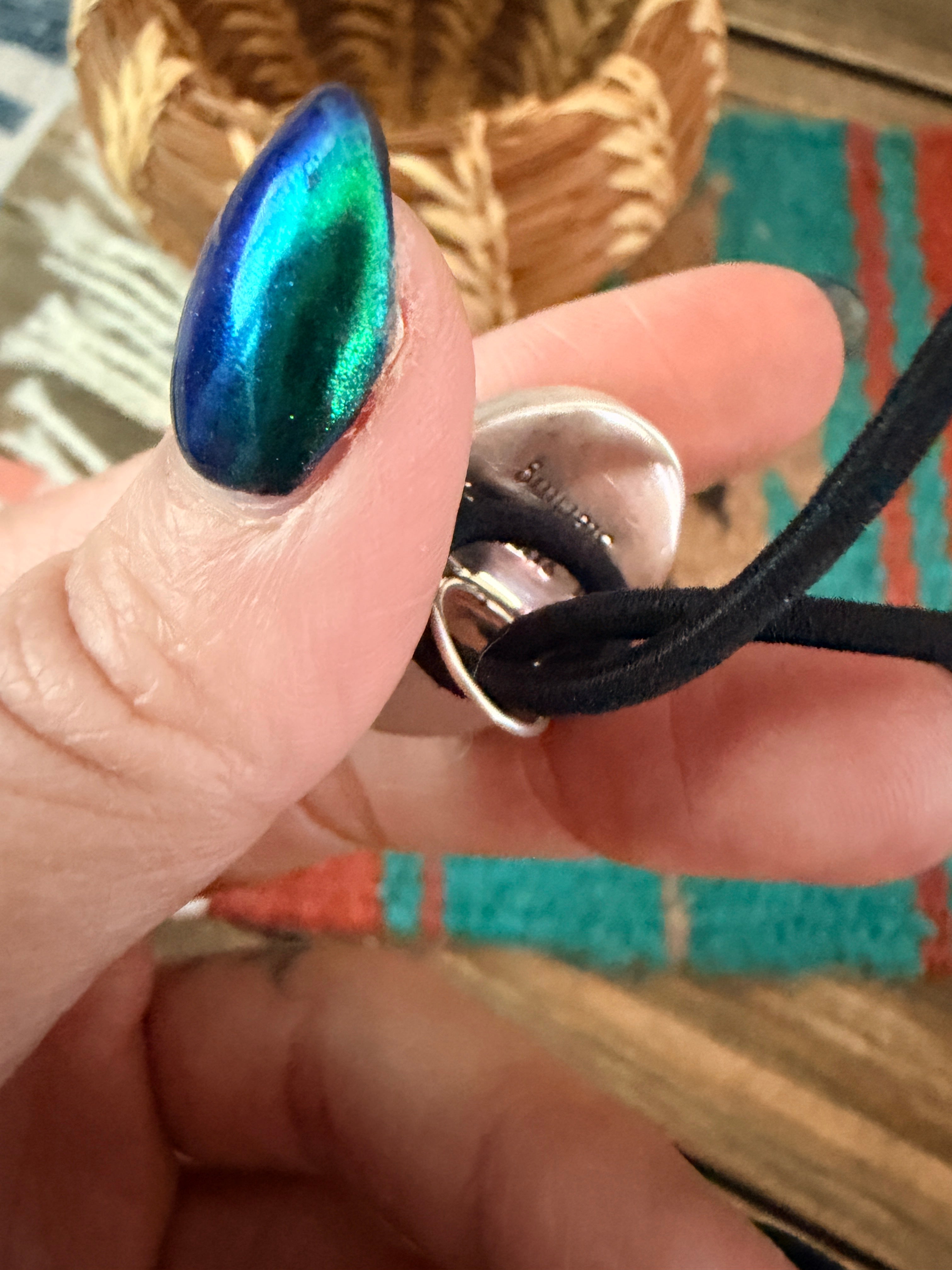 Handcrafted Turquoise & Sterling Silver Hair Tie Charm