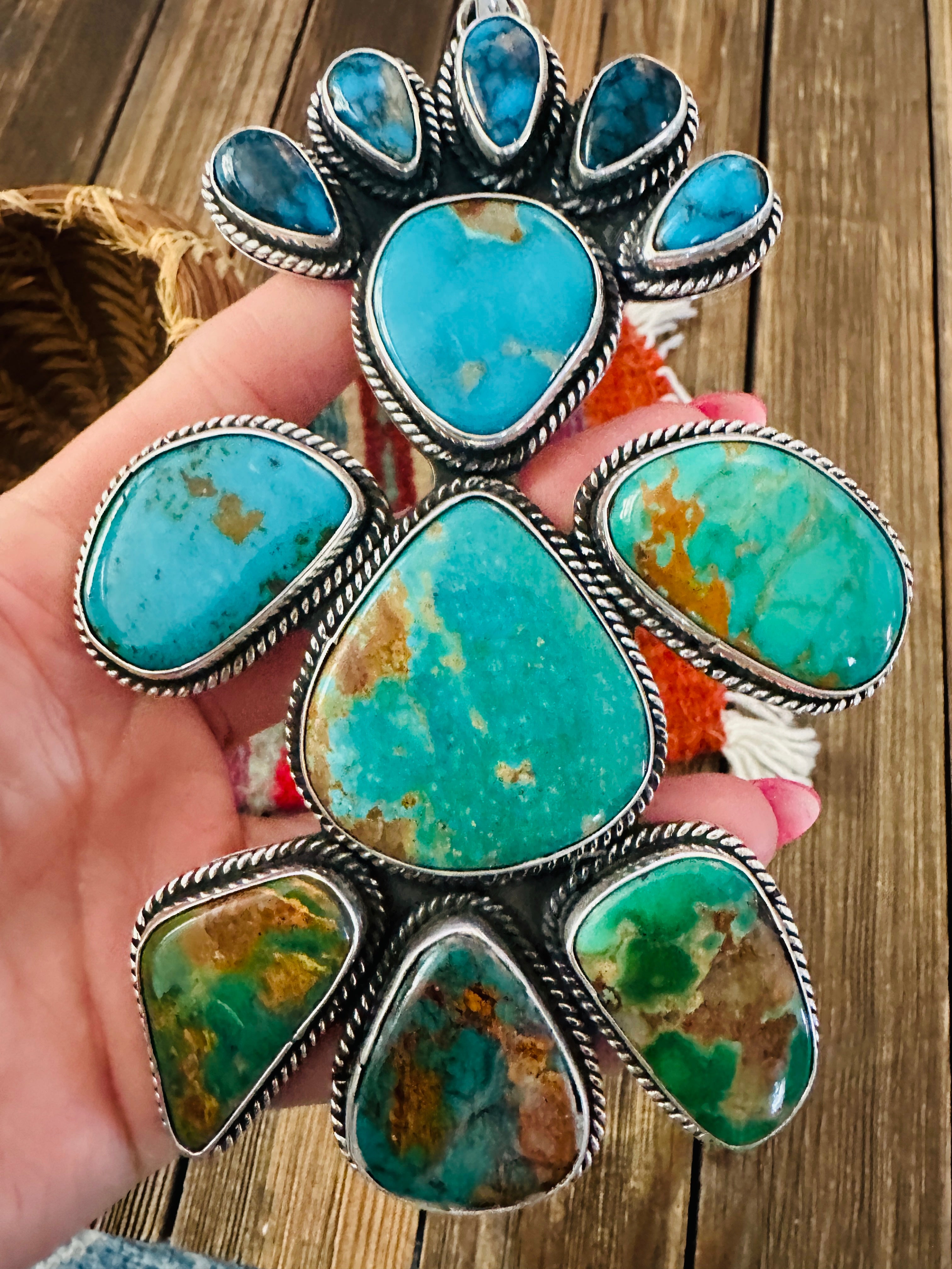 Handmade Sterling Silver and Turquoise Kachina Pendant