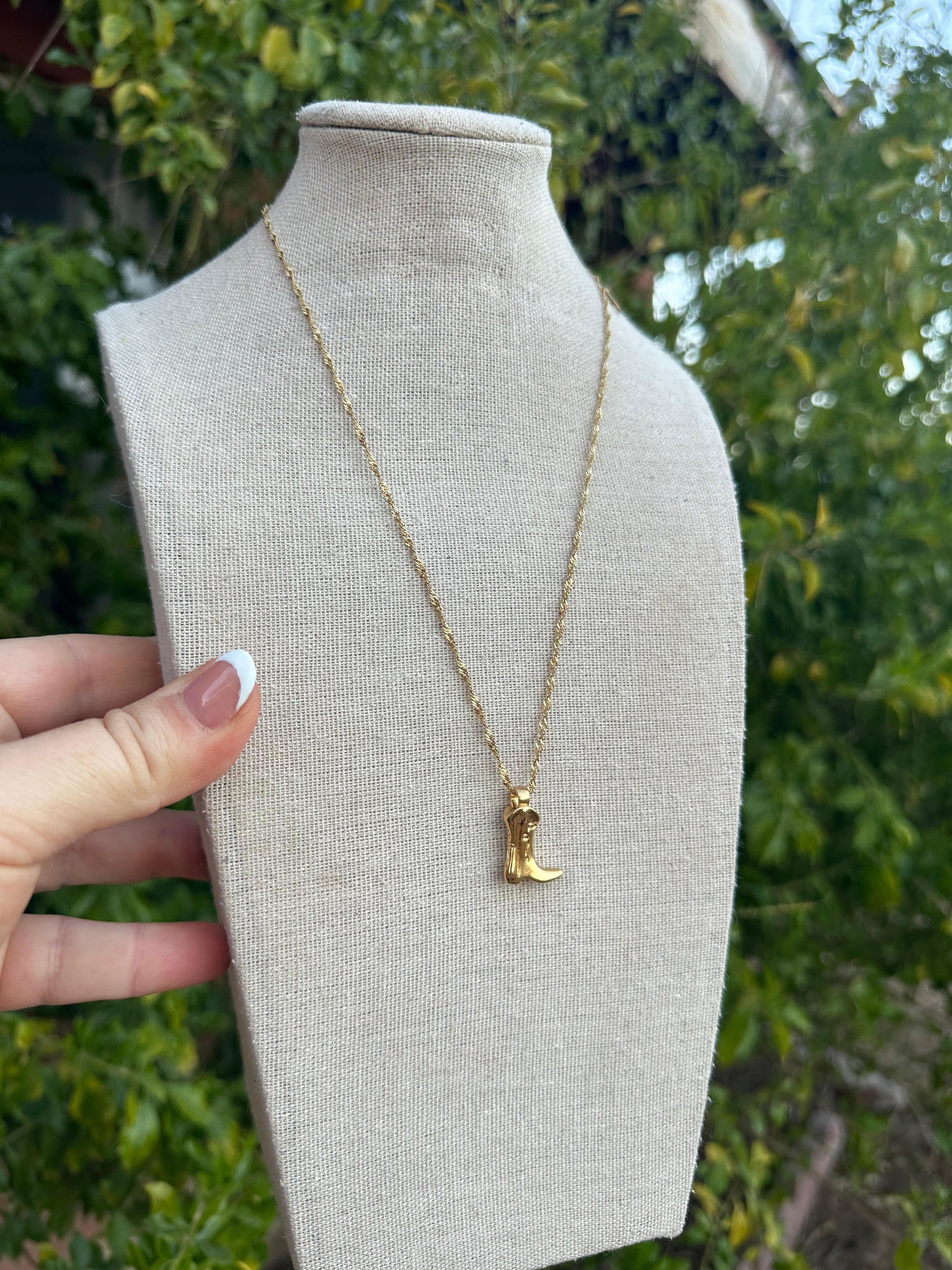 “The Golden Collection” Boot Scootin’ Boogie Handmade 18k Gold Plated Necklace