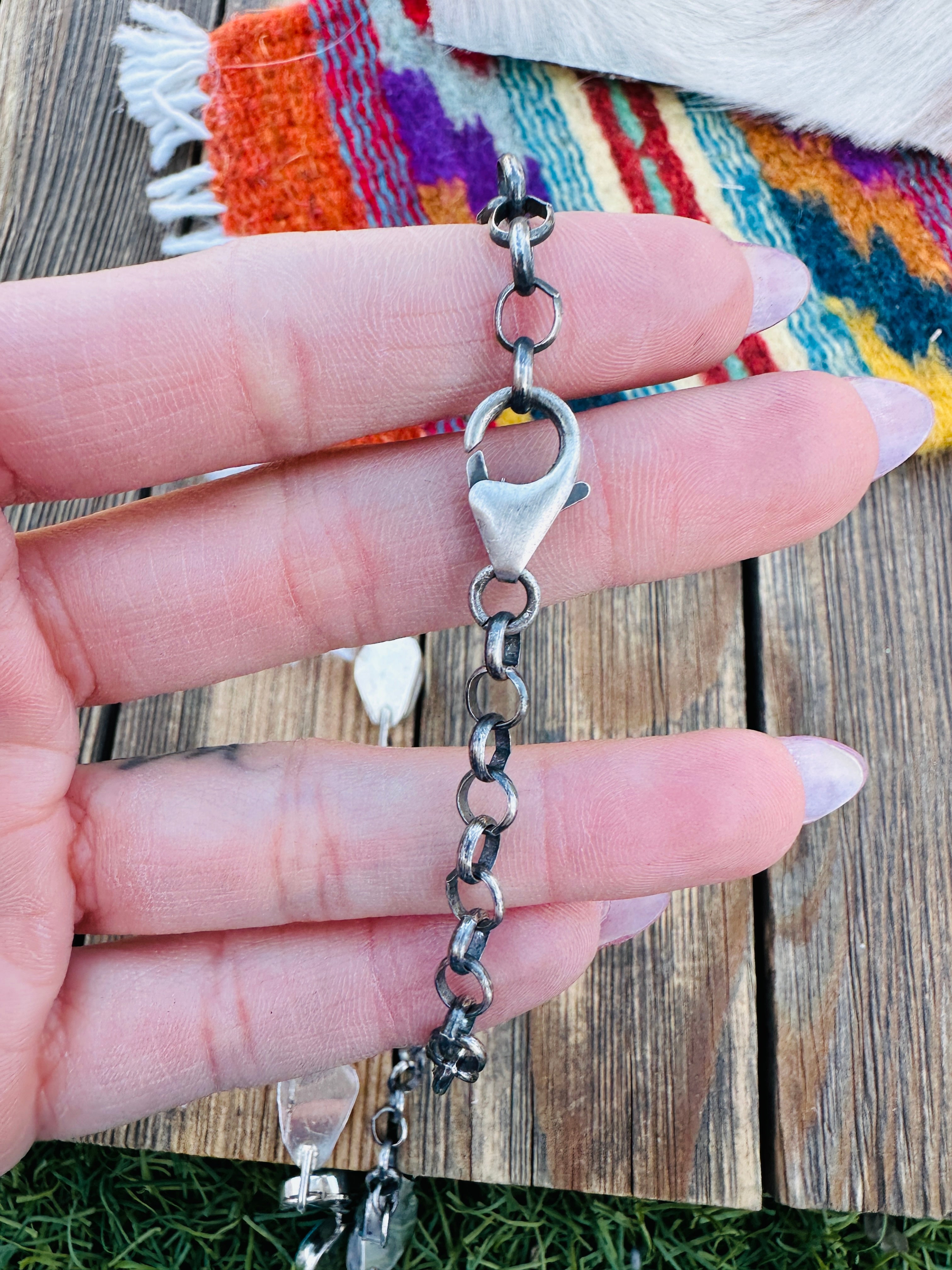 Handcrafted Turquoise & Sterling Silver Heart Necklace by Jacqueline Silver