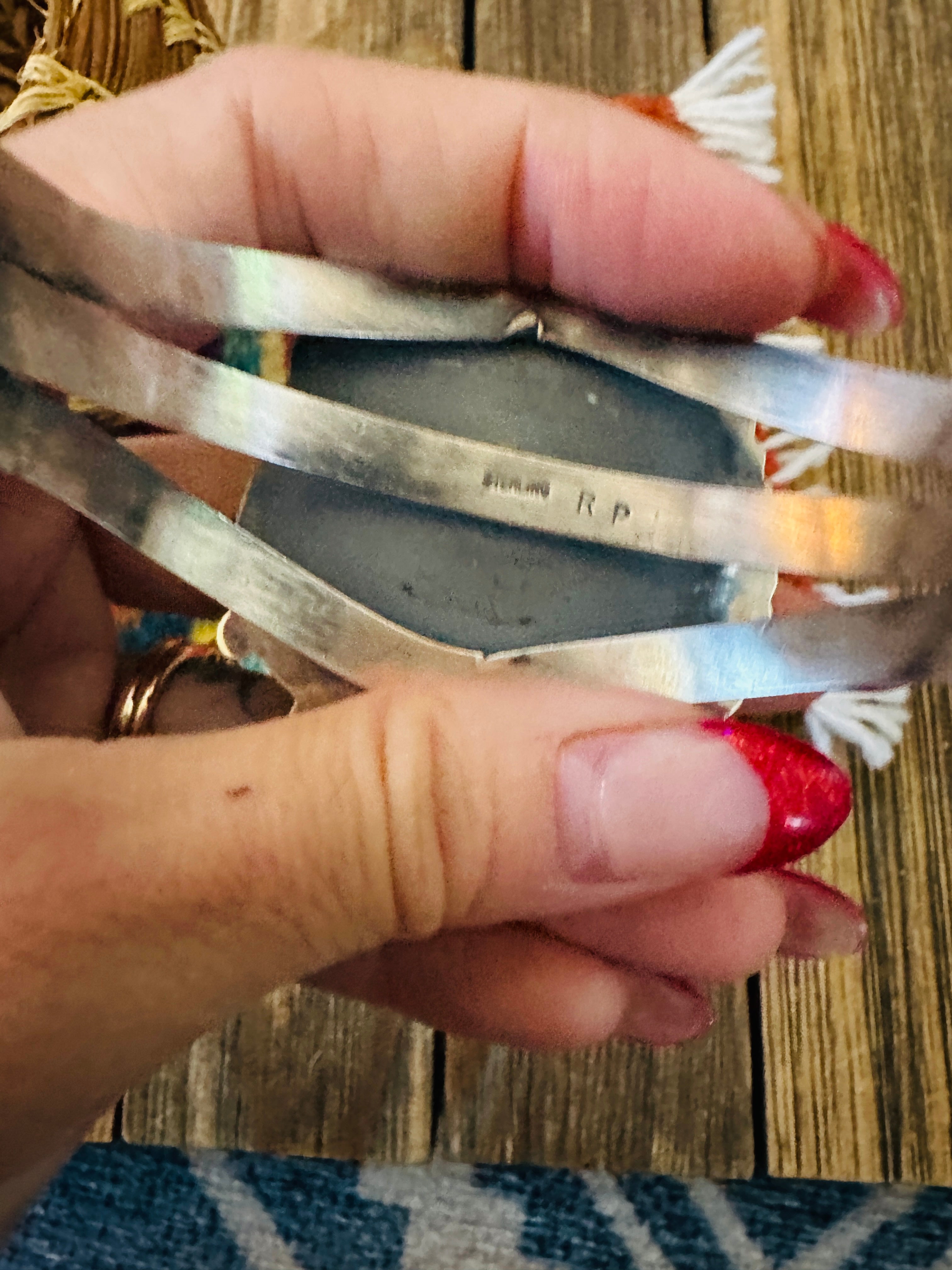 Handcrafted Royston Turquoise & Sterling Silver Cuff Bracelet by Rosella Paxson