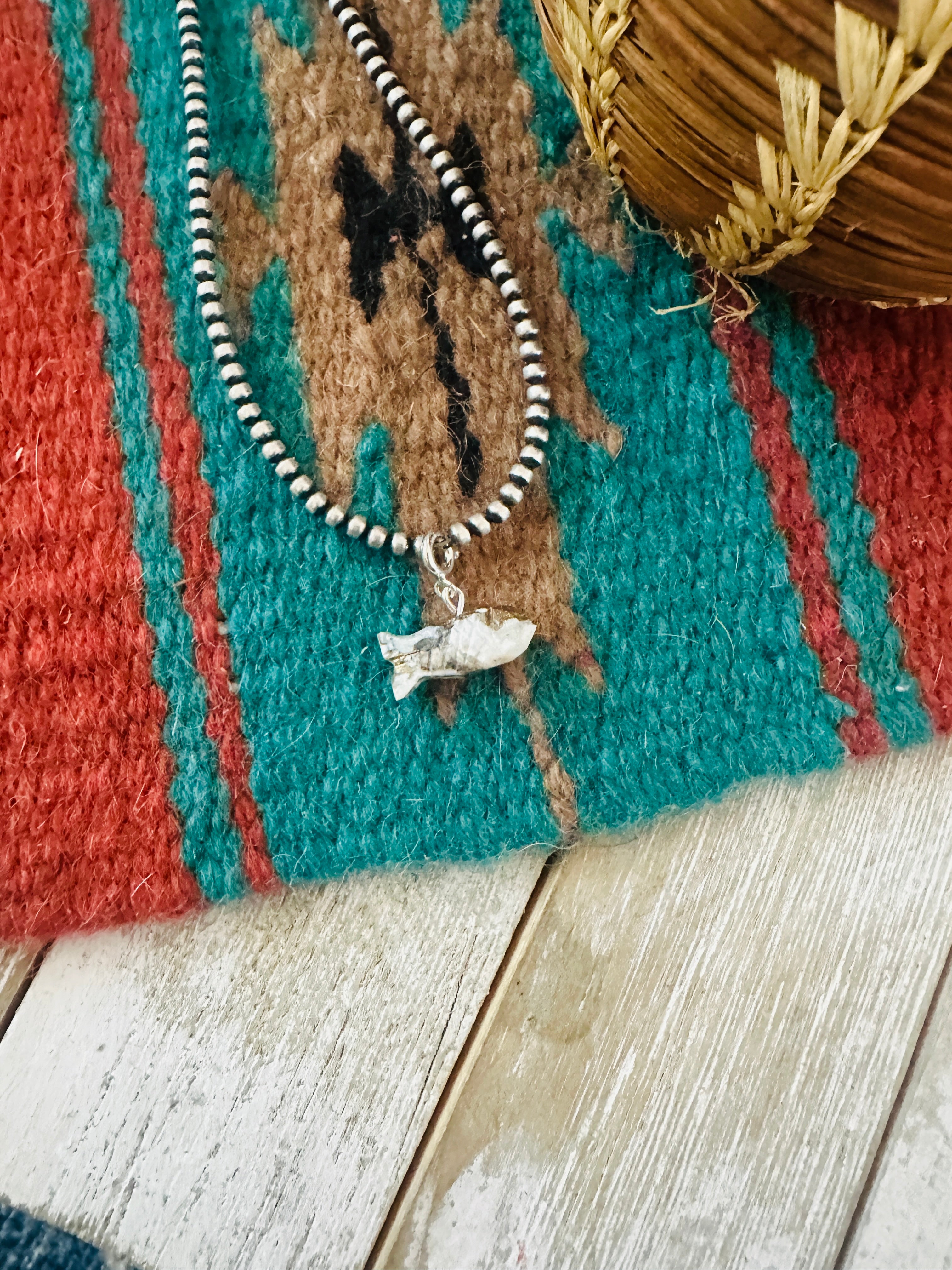 Handcrafted & Hand Carved Blue Mojave Fish Charm