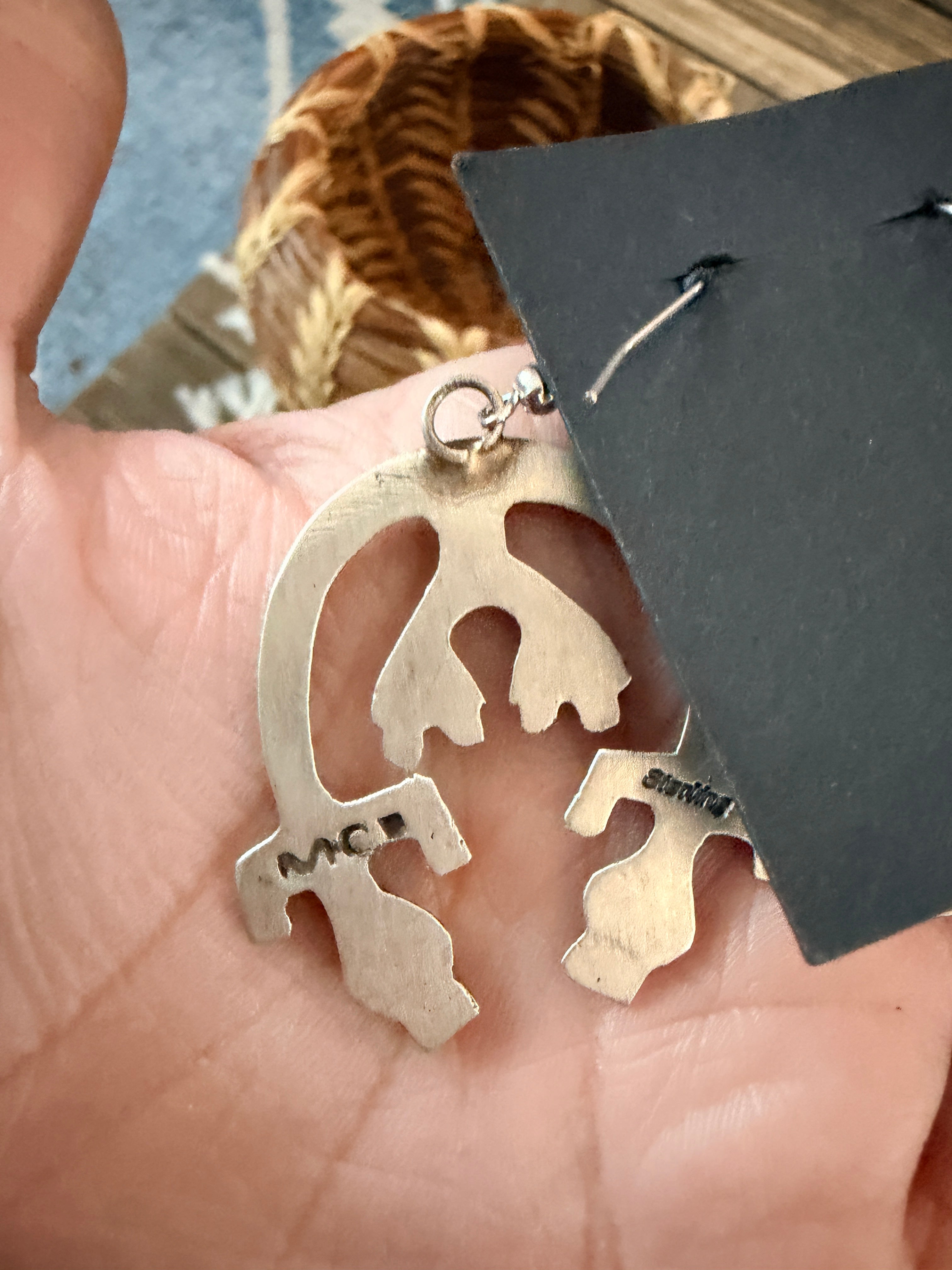 Handcrafted Sterling Silver Naja Dangle Earrings by Martha Cayatineto