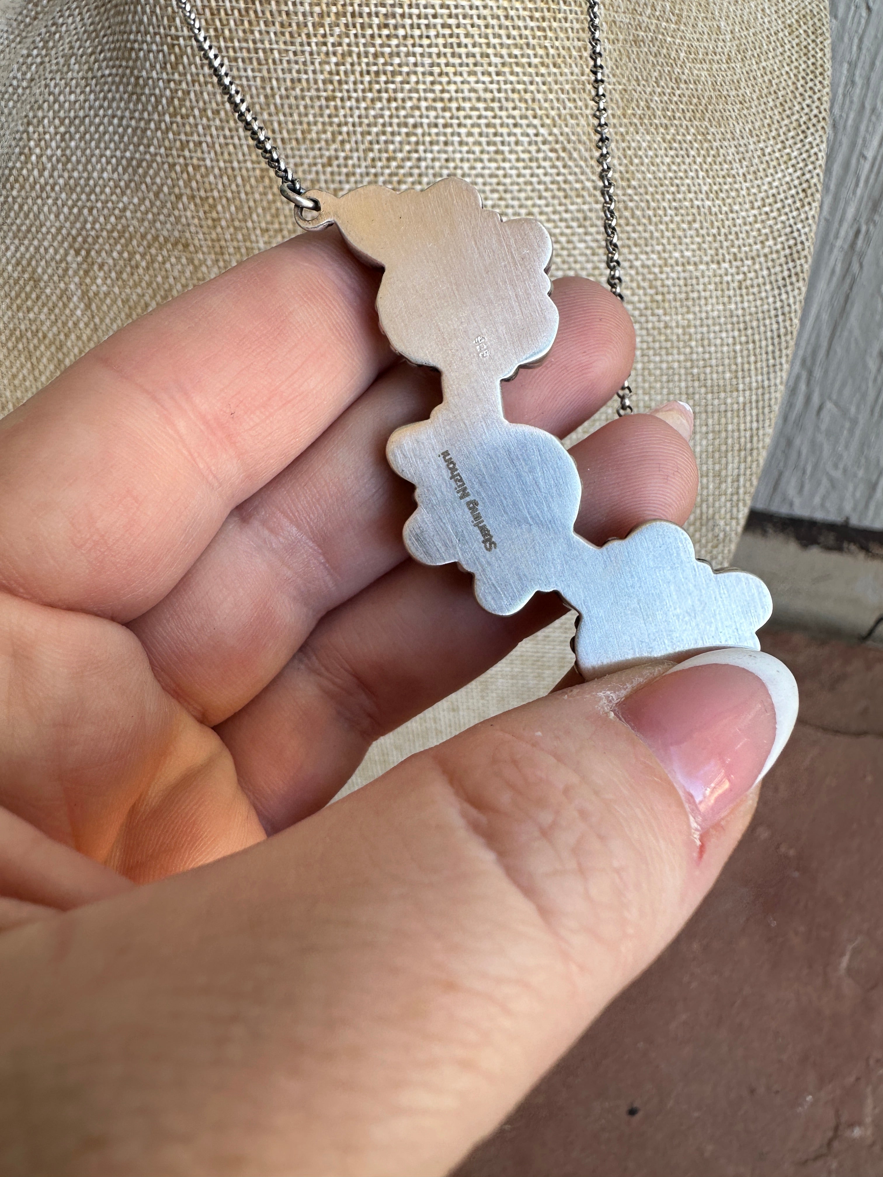 Beautiful Handmade Sterling Silver, Coral & Sonoran Turquoise Necklace 3