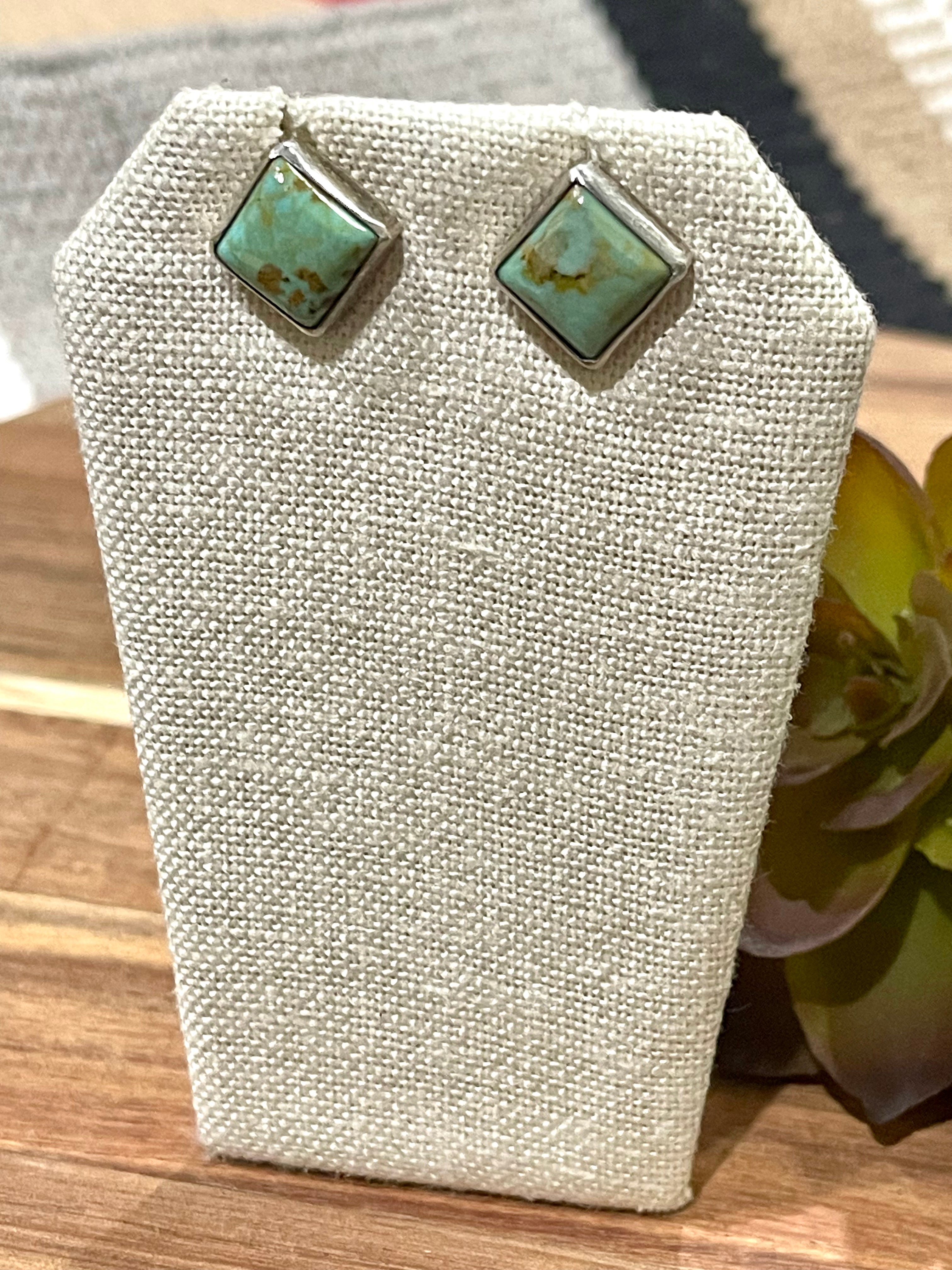 Navajo Sterling Silver & Turquoise Stud Earrings