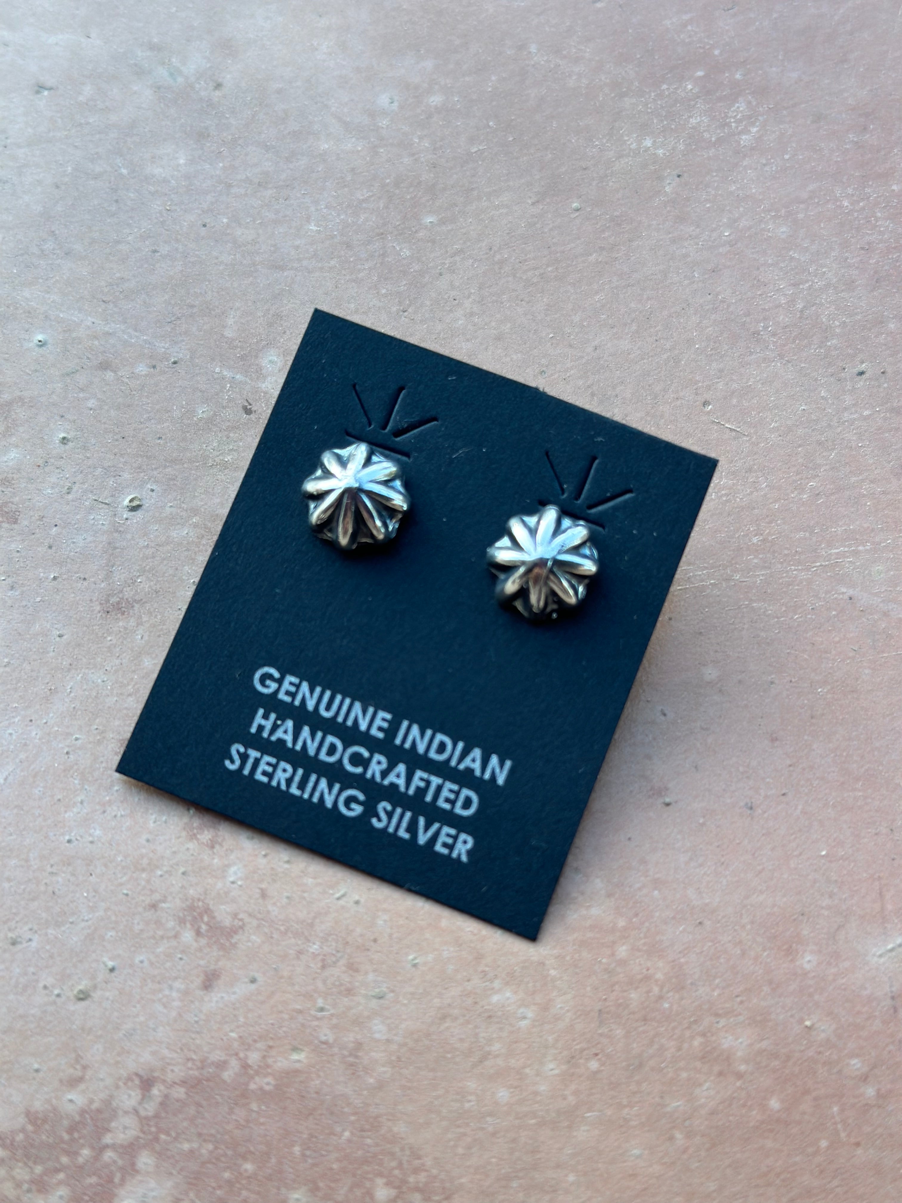 Navajo Sterling Silver Star Post Earrings By Kevin Billah