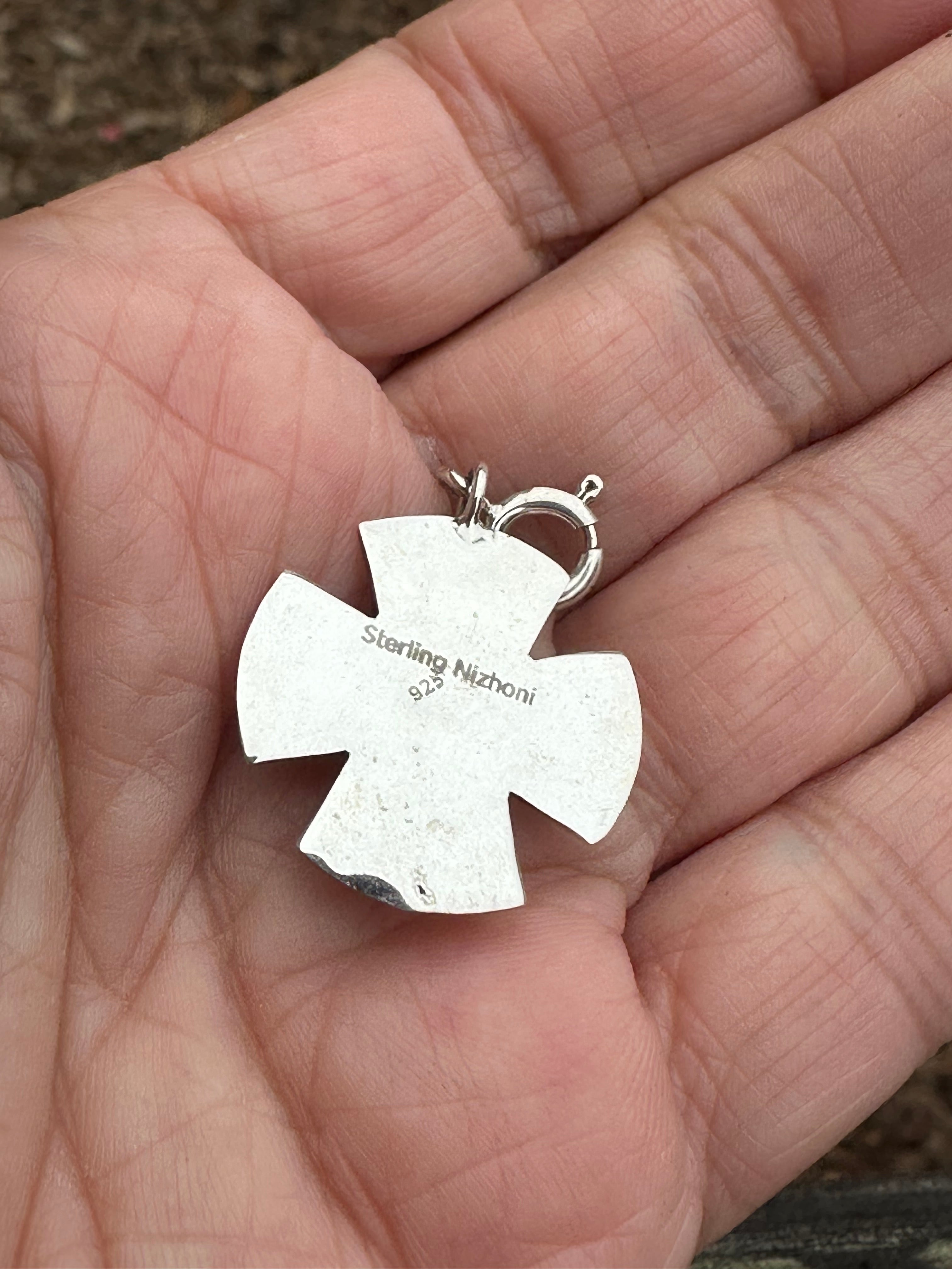 Sterling Silver and Turquoise Cross Charm