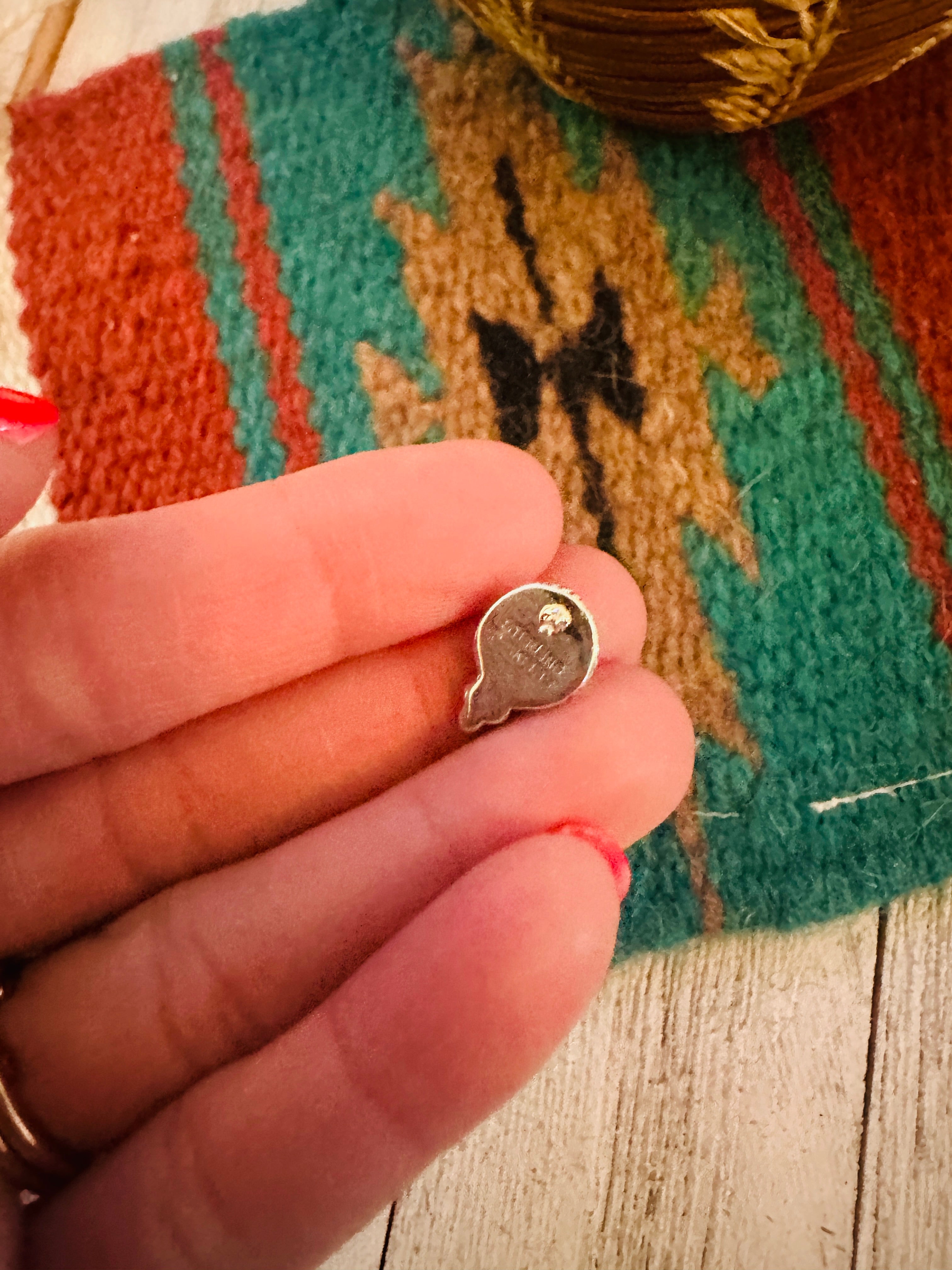 Navajo Sterling Silver & Turquoise Stud Earrings