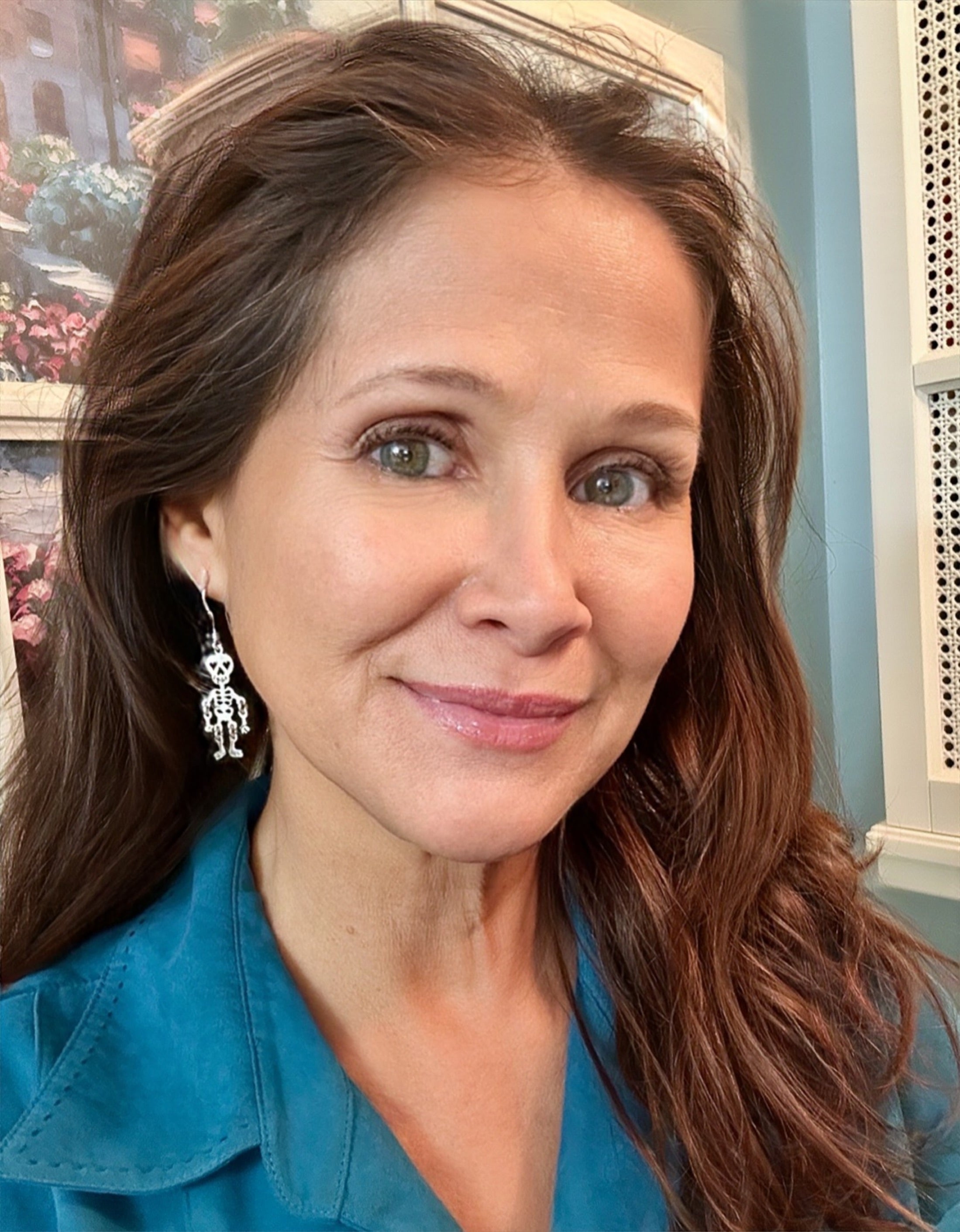 Hinged Skeleton on Hook Sterling Silver Earrings