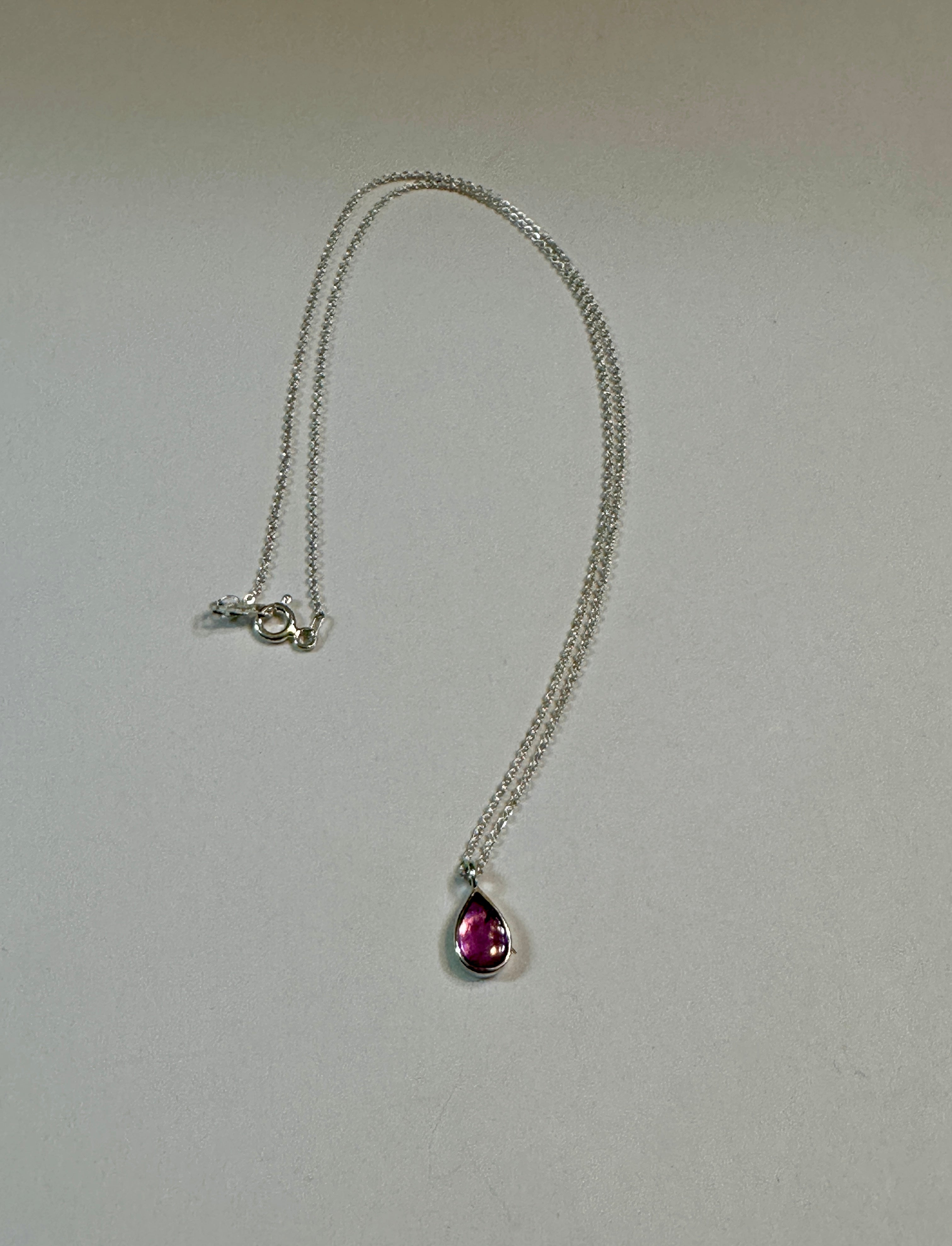 Petite Amethyst Teardrop Necklace