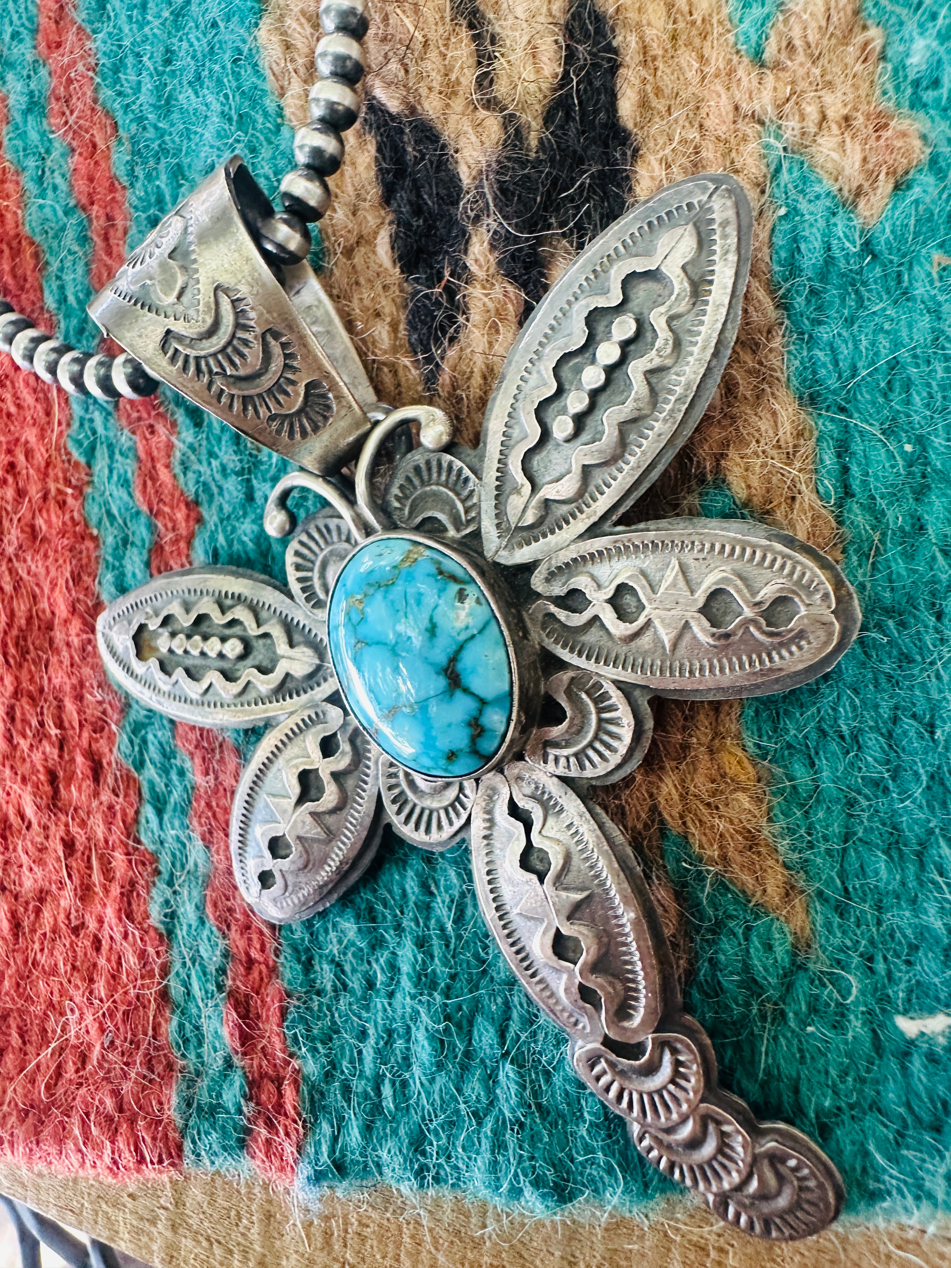 Handcrafted Sterling Silver & Turquoise Dragonfly Pendant