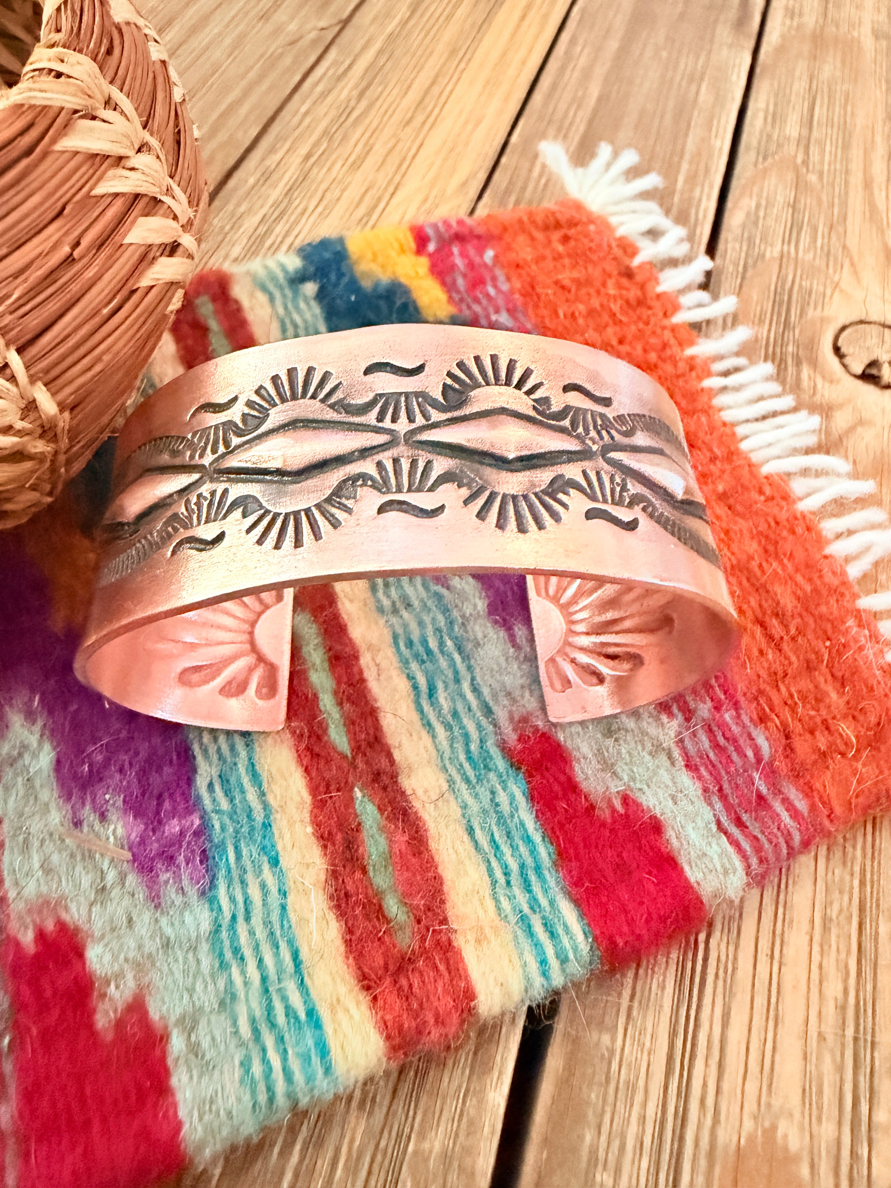 Handcrafted Copper Cuff Bracelet by Elvira Bill