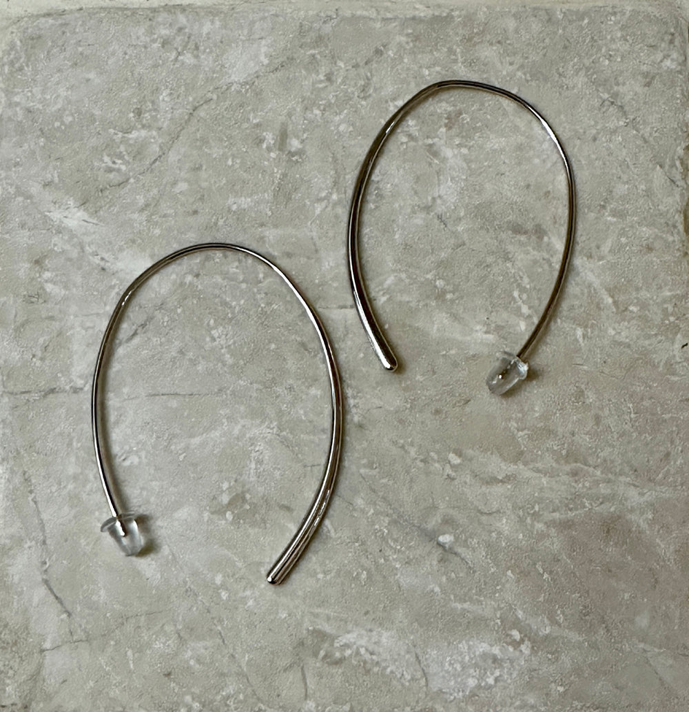 Sterling Silver Threader Hoop Earrings