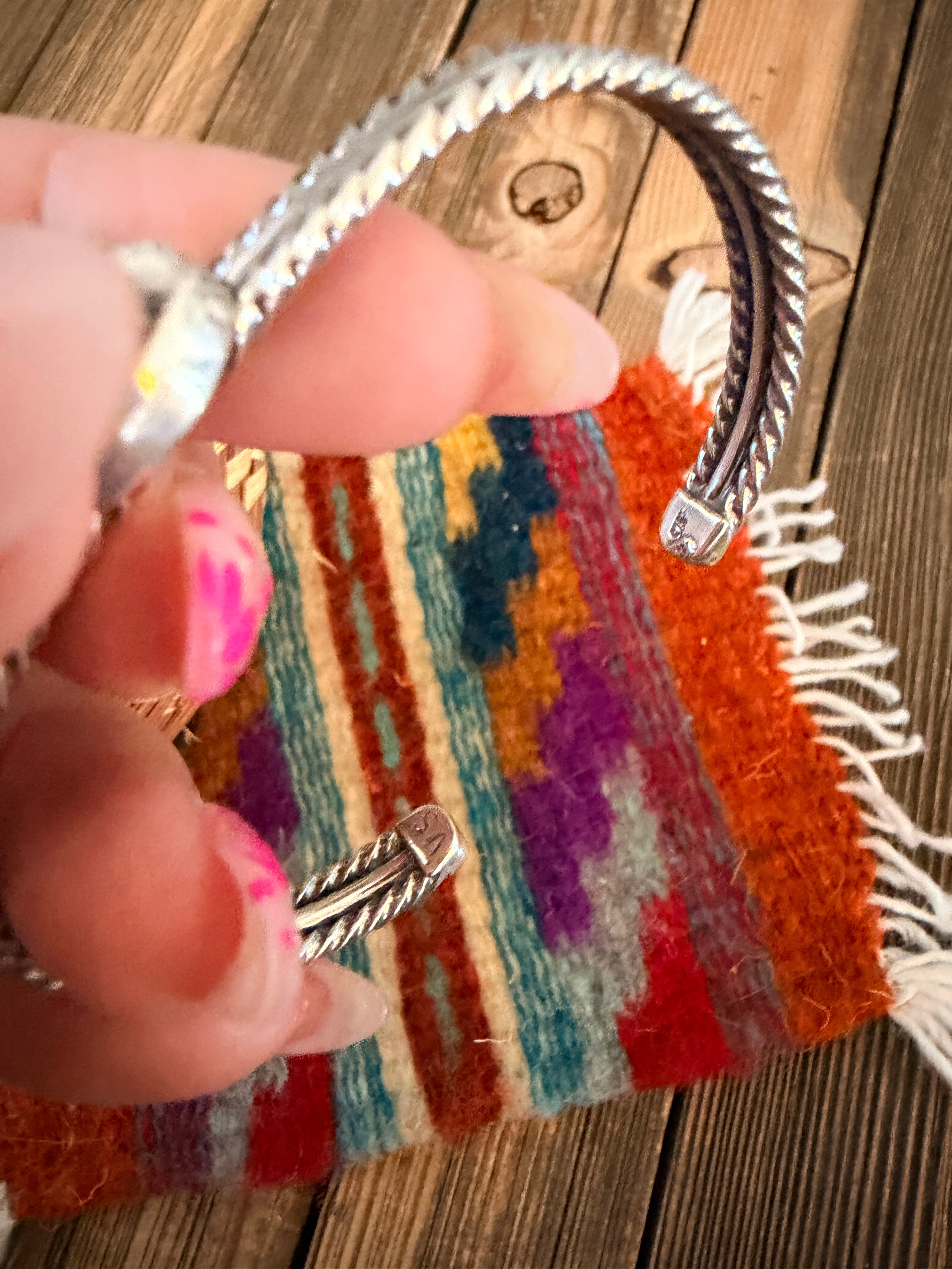 Handcrafted White Buffalo & Sterling Silver Cuff Bracelet