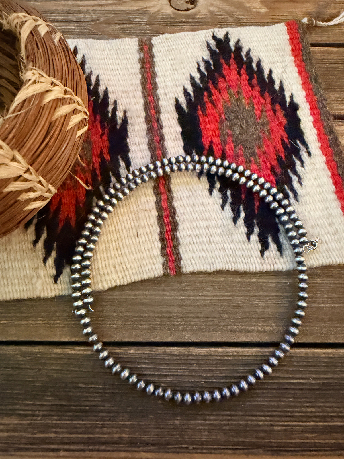Handcrafted 4mm Sterling Silver Pearl Beaded Wrap Choker Necklace