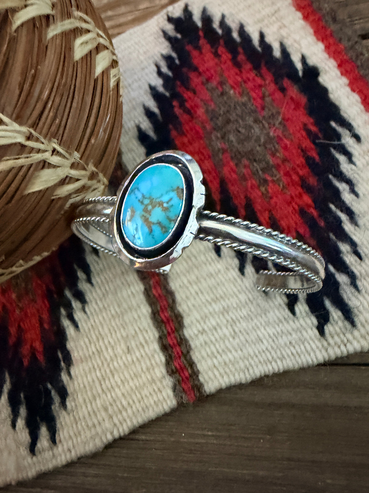 Handcrafted Turquoise & Sterling Silver Cuff Bracelet